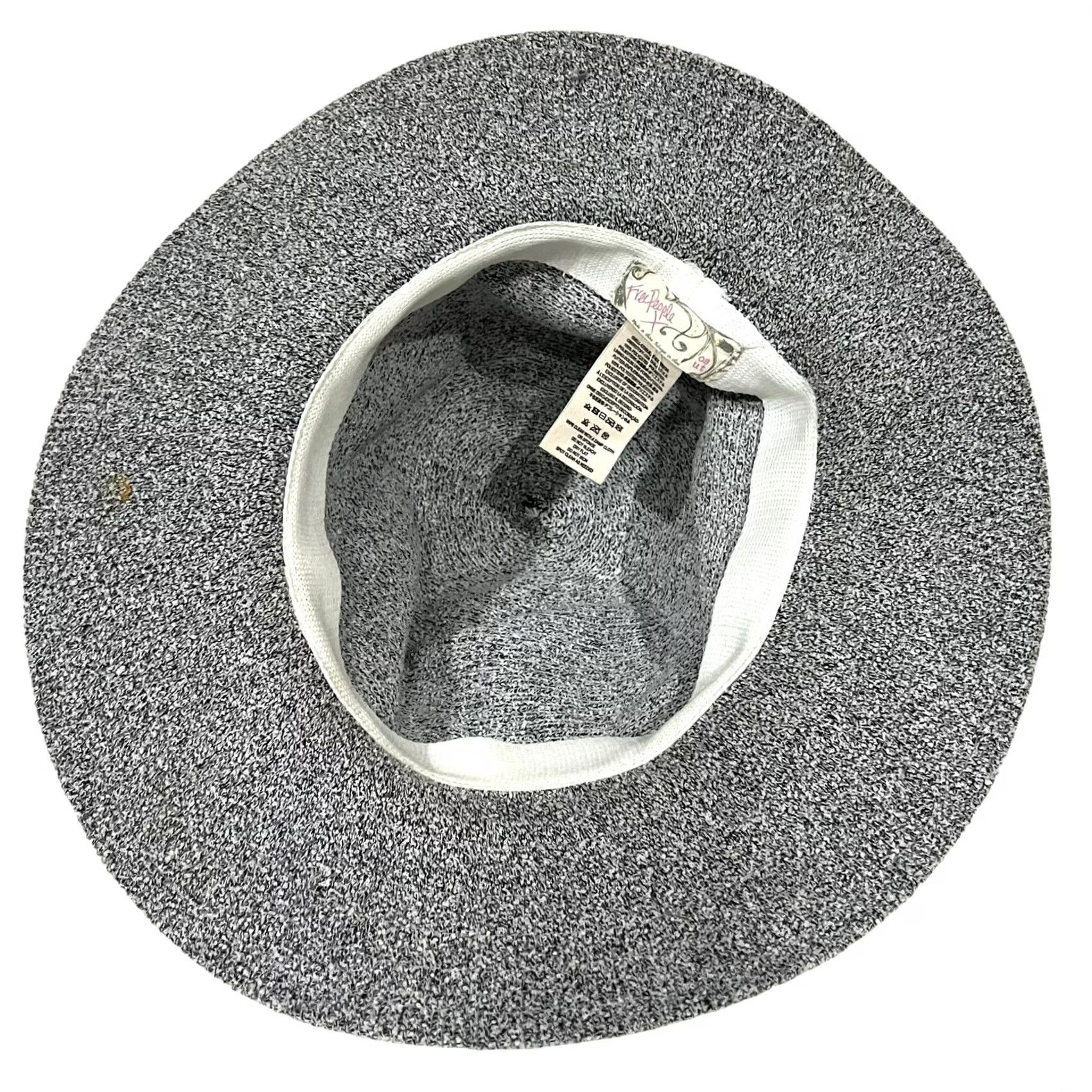 Free People Free People Fedora Hat Grey with Black Band One Size Womens Lightweight Cotton Blend 21" Circumference Size ONE SIZE - 4 Thumbnail