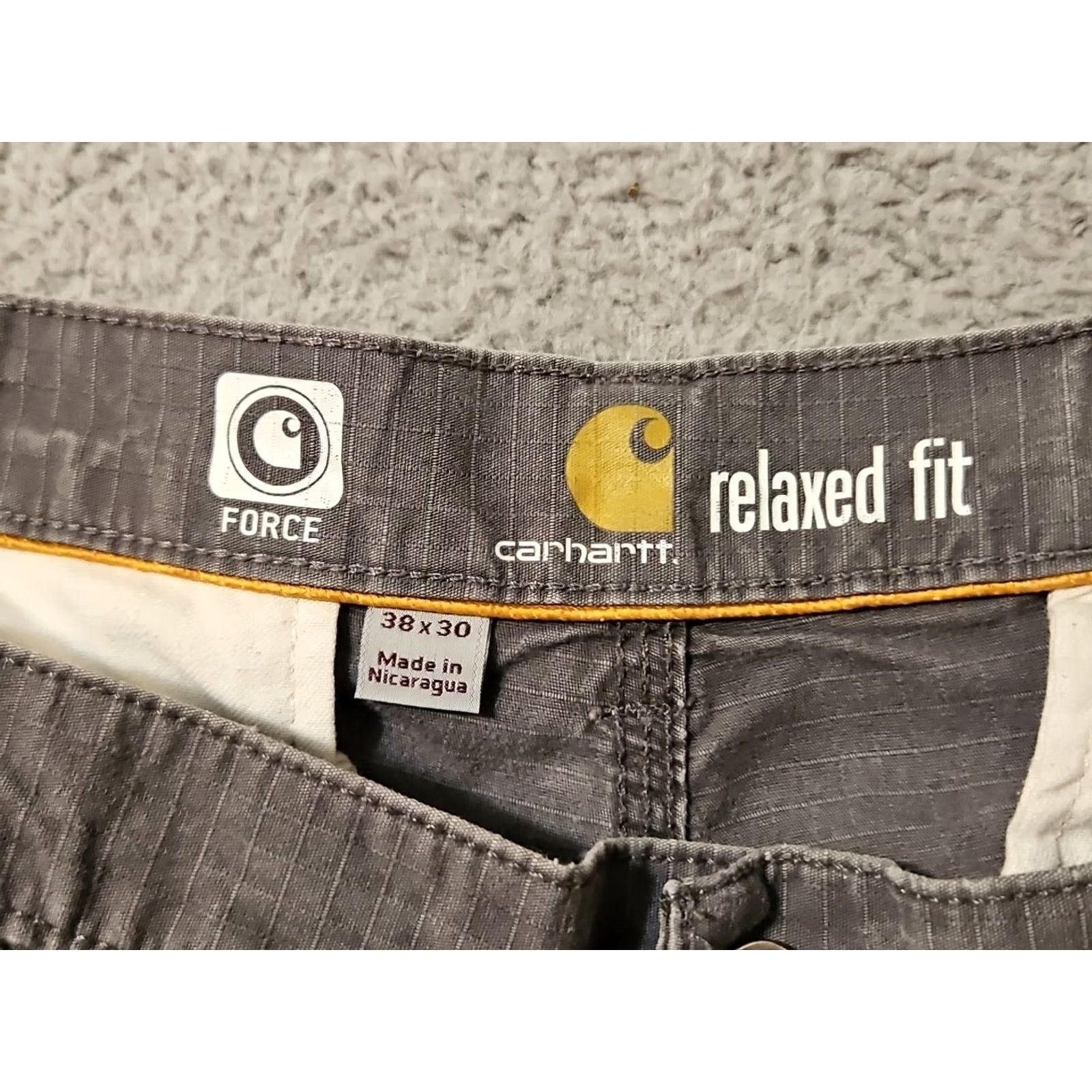 Carhartt Carhartt Pants Mens 38x30 Gray Force Ripstop Cargo Workwear Canvas Pockets Logo 101148 039 Size US 37 - 4 Thumbnail