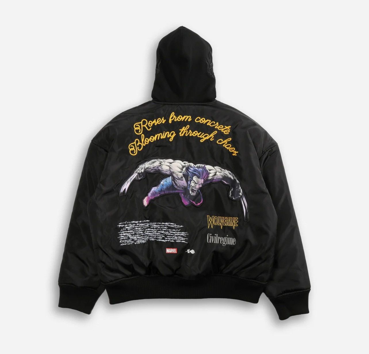 image of Civil Regime Logan’S Revenge Hooded Bomber New Sold Out !! in Black, Men's (Size XL)