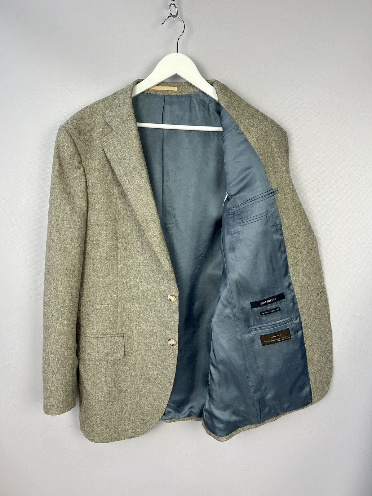 Designer × Suitsupply SUITSUPPLY Blazer Beige Vitale Barberis Canonico Wool EU52 Size 42R - 11 Thumbnail