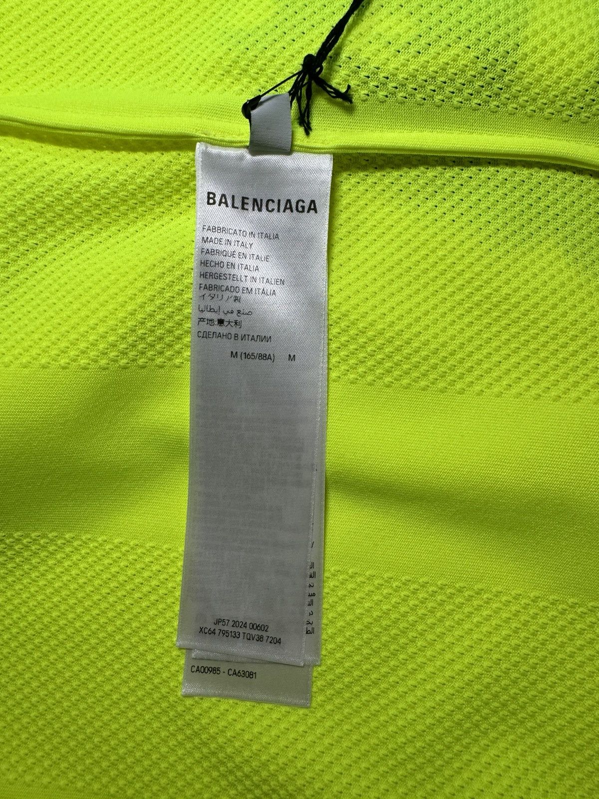 Balenciaga Balenciaga Fluo Yellow Striped Mesh Shirt Size M Size US M / EU 48-50 / 2 - 11 Thumbnail
