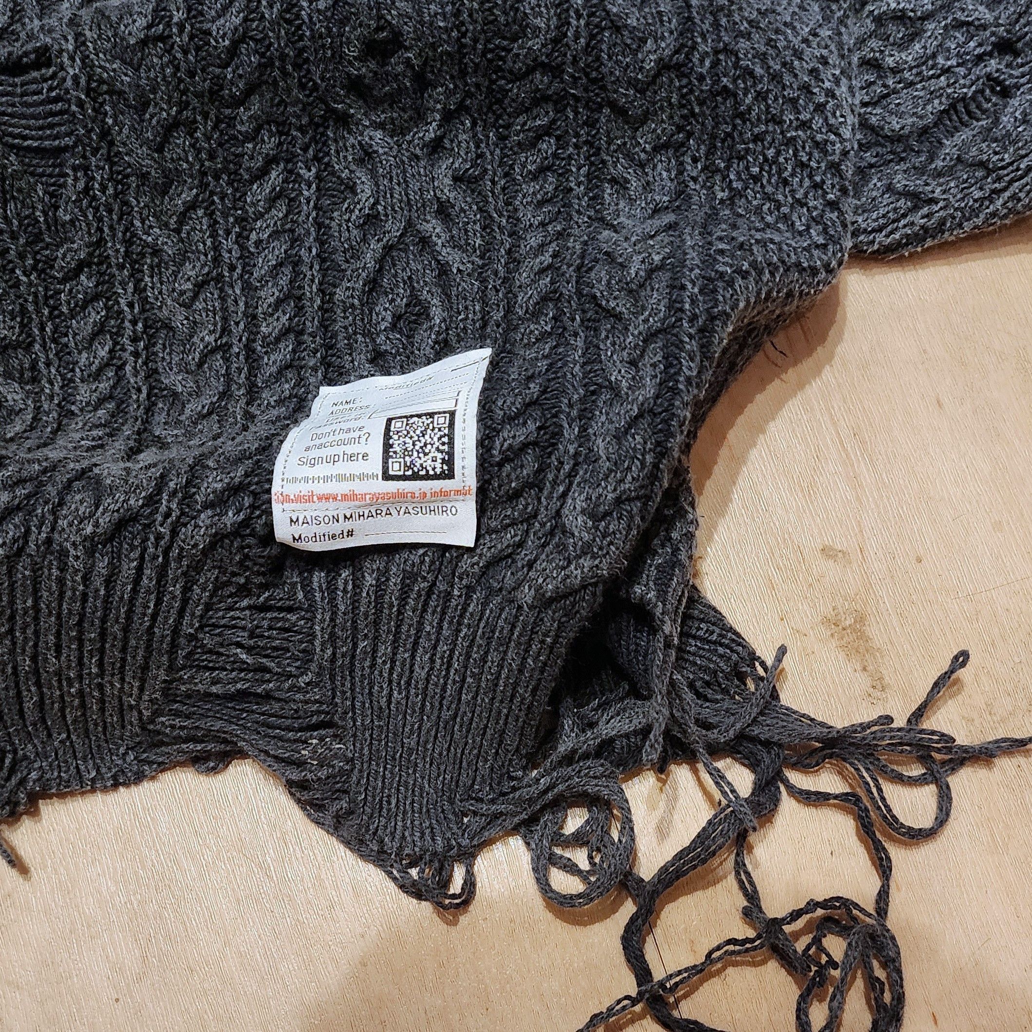 Maison MIHARA YASUHIRO MIHARA YASUHIRO OVER DYED DISTRESSED KNIT CABLE CARDIGAN Size US L / EU 52-54 / 3 - 5 Thumbnail