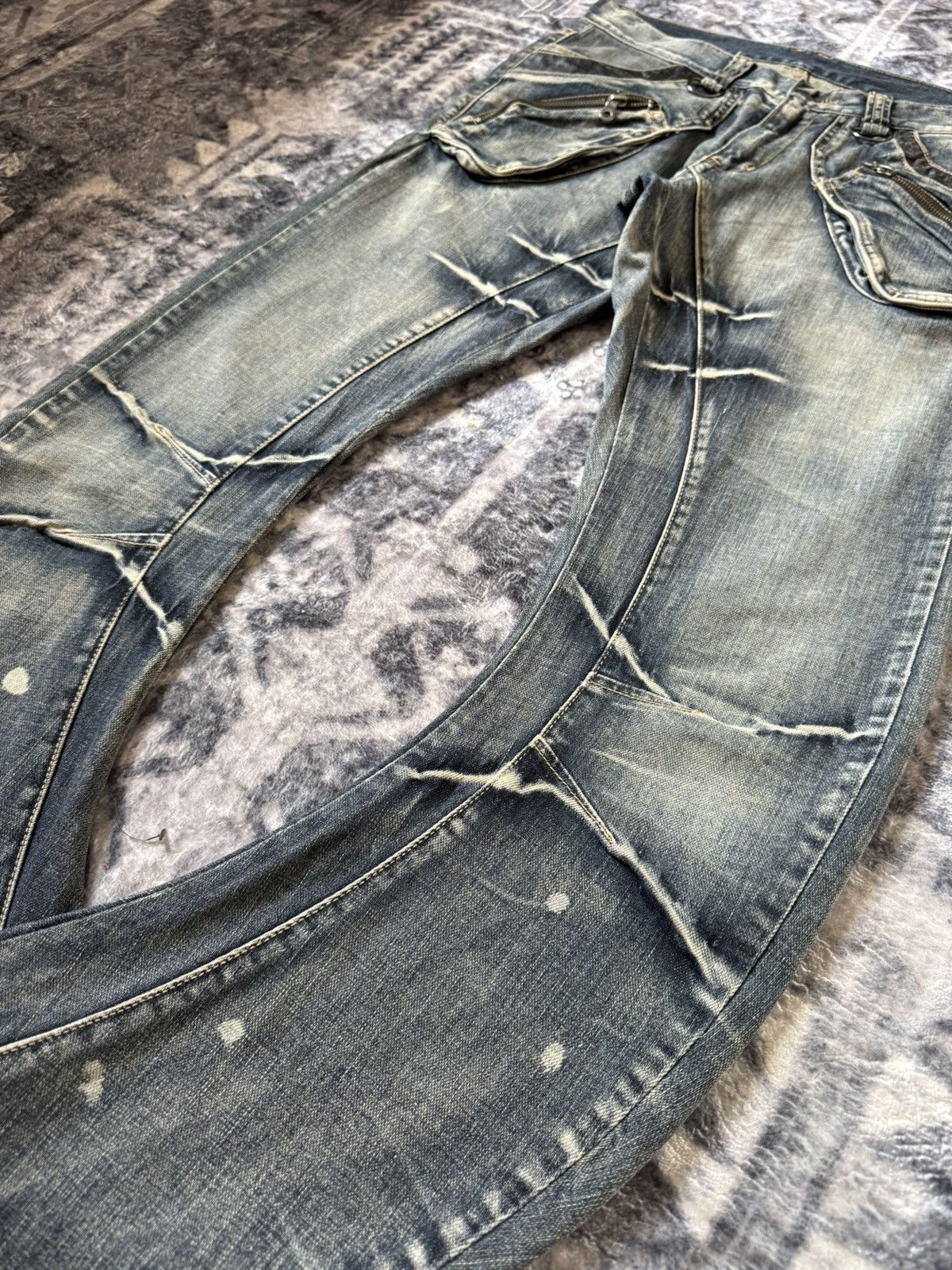 PPFM × The Smiths 2000s PPFM Japan Curve Leg Gun Pocket Jeans Size US 30 / EU 46 - 6 Thumbnail