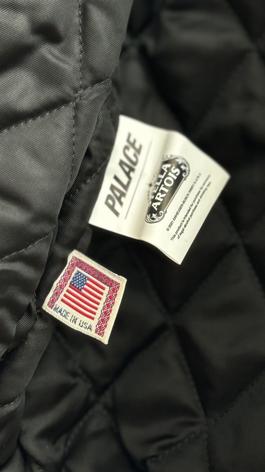 Palace Palace x Stella Artois Wool Stadium Jacket In Grey & Black Size US XL / EU 56 / 4 - 13 Thumbnail