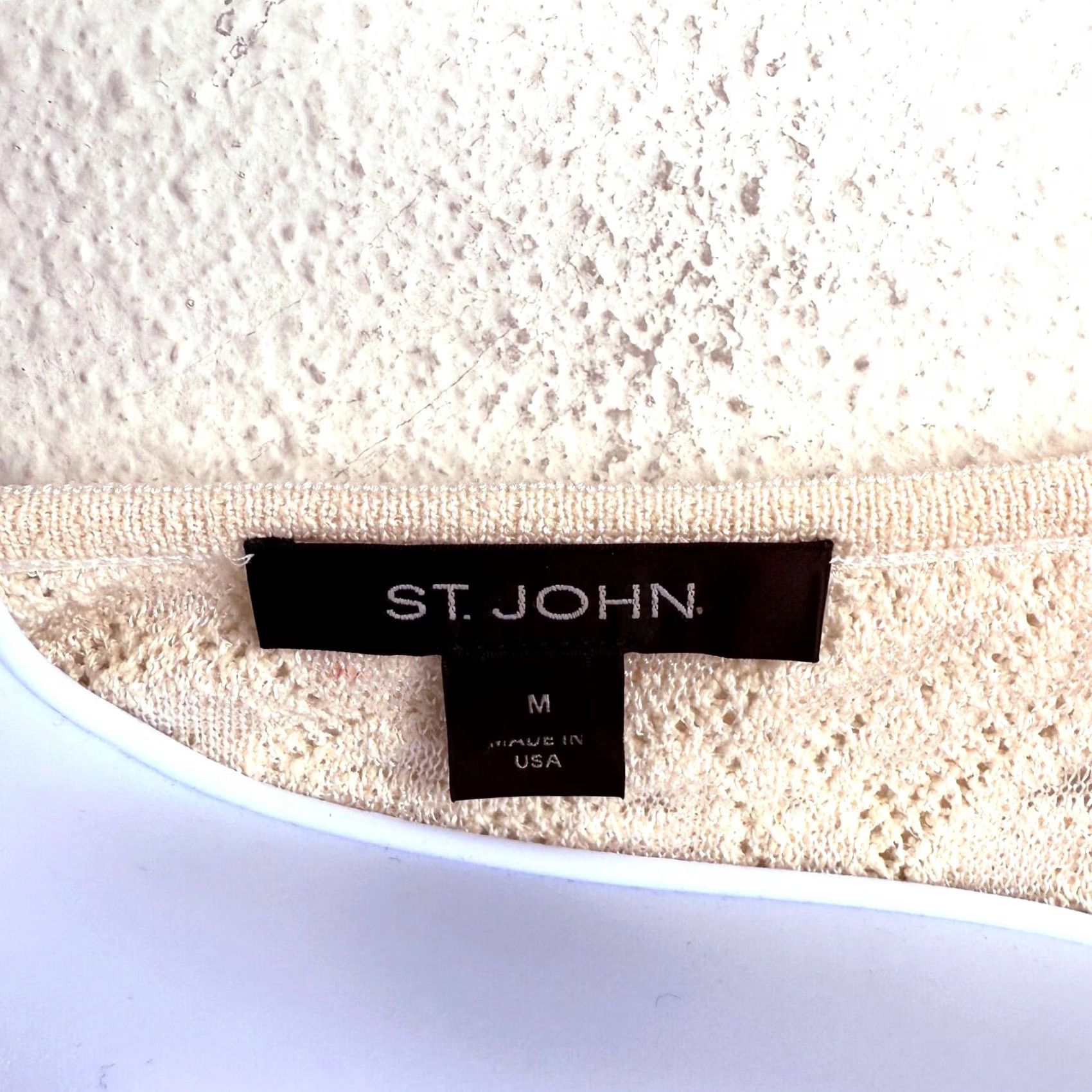 St. John St. John Blouse Sleeveless Scoop Neck White Cotton Blend Size M Ruffle Hem Tank Top Women Regular Basic Shirt Classic Fit Size M / US 6-8 / IT 42-44 - 7 Thumbnail