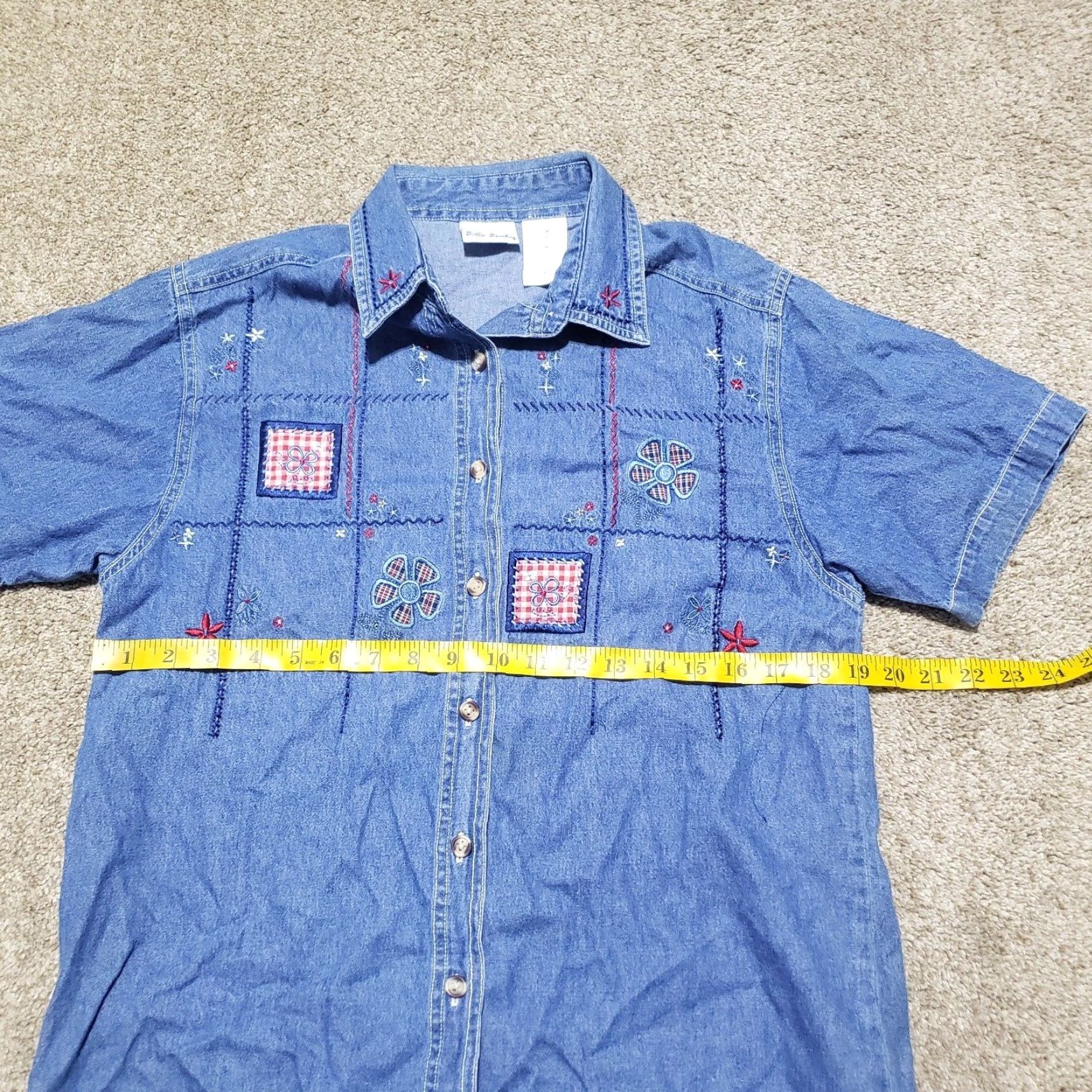 Vintage VINTAGE Bobbie Brooks Shirt Womens M Denim Blue Floral Button-Up Adult Womens M Medium Size M / US 6-8 / IT 42-44 - 5 Thumbnail