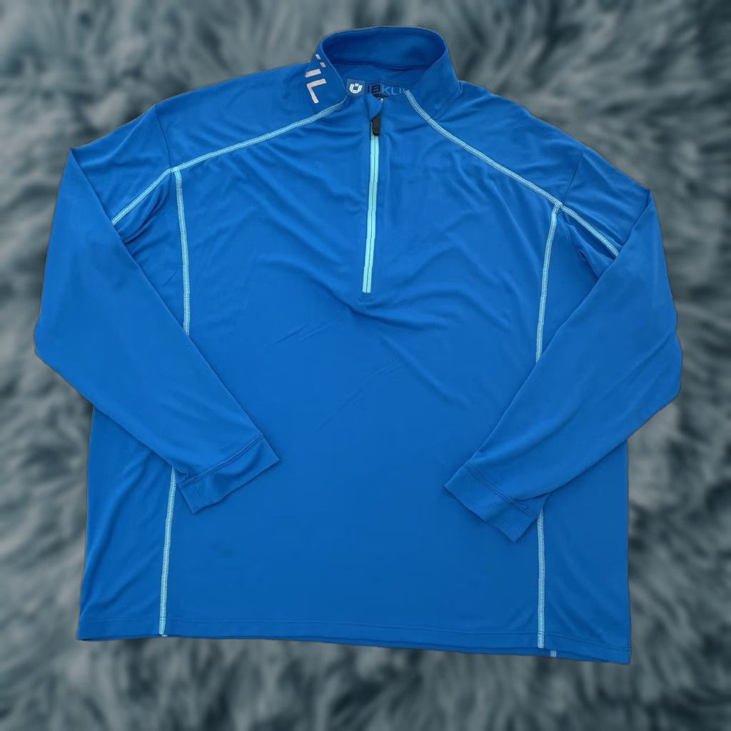 Vintage VINTAGE IBKUL Men's Sweatshirt Adult Large Blue 1/4 Zip Golf Pullover Performance Long Sleeve Size US L / EU 52-54 / 3 - 1 Thumbnail