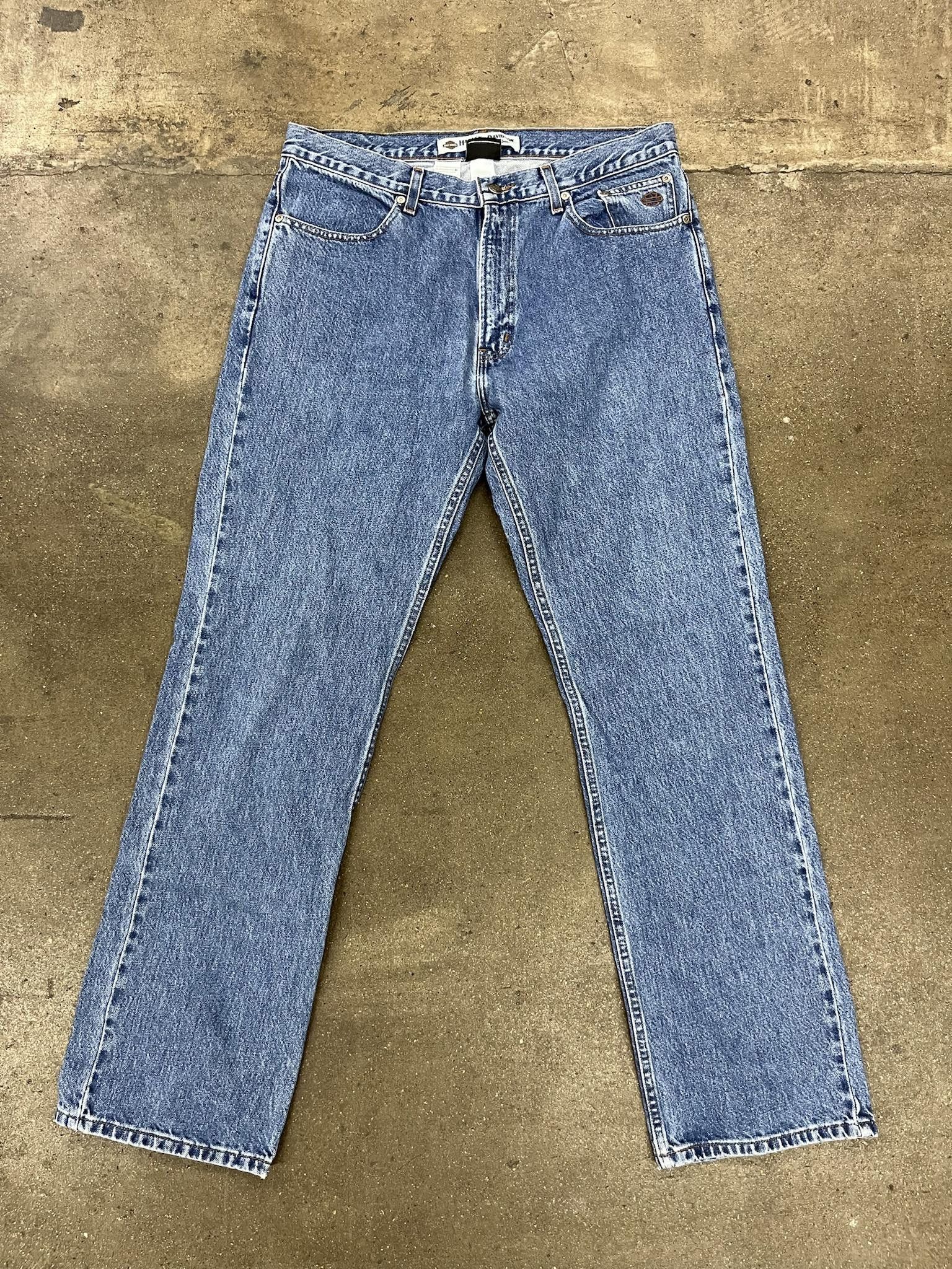 Harley Davidson × Vintage Vintage 1990's Harley Davidson Straight Leg Jeans Size US 36 / EU 52 - 1 Thumbnail