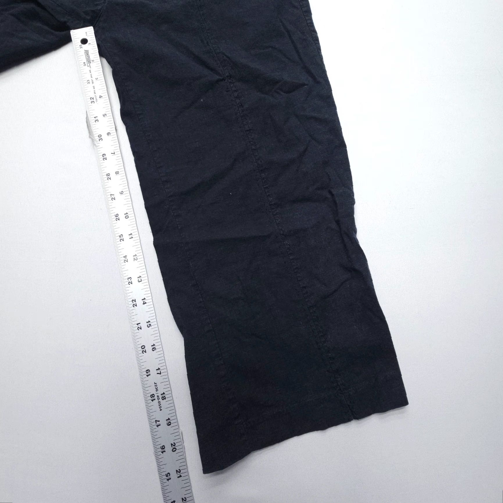Vintage Kathy Ireland Linen Rayon Pull On Capri Crop Pants L Black Capri Pants Casual Travel Womens Regular Size L" Size 36" / US 14 / IT 50 - 6 Thumbnail