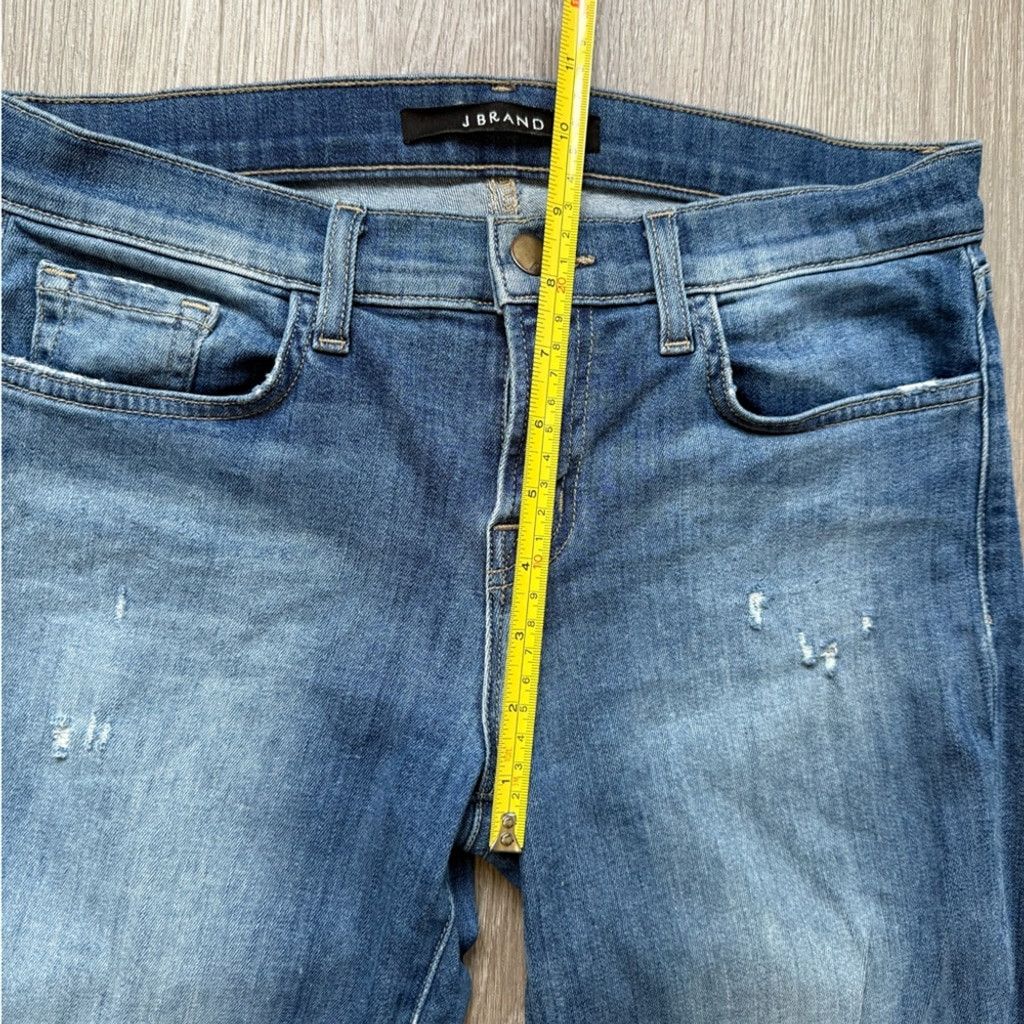 J Brand J Brand Blue Straight Leg Jeans with Distressed Fading Size 26" / US 2 / IT 38 - 11 Thumbnail