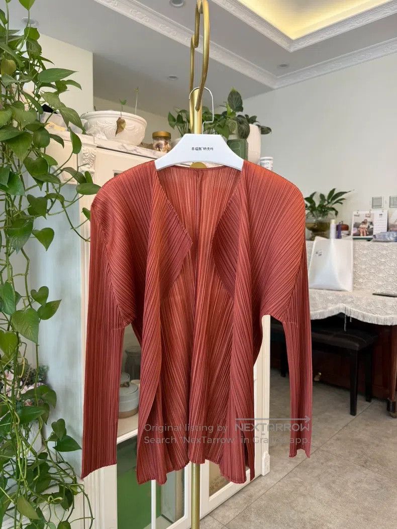 Issey Miyake Issey Miyake size:4 Golden Brown Long Cardigan Size S / US 4 / IT 40 - 1 Thumbnail