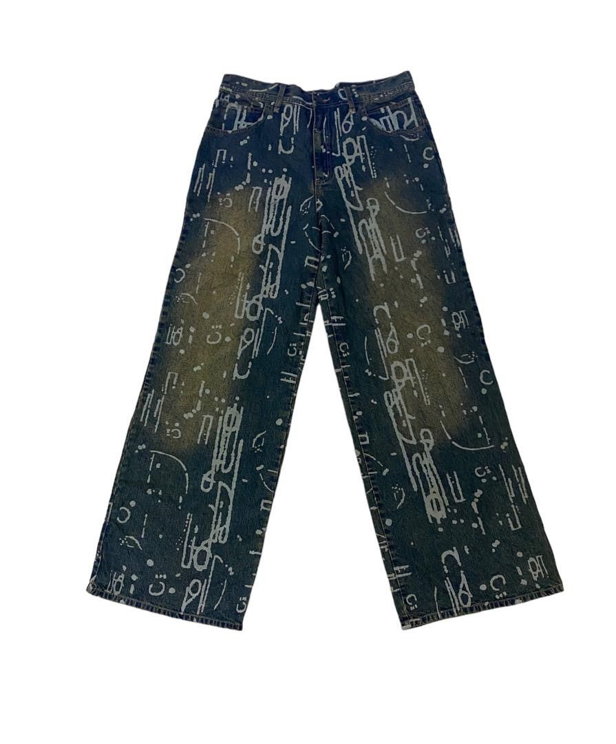 image of Conclusion Fullprint Baggy Jeans Skategang Style in Blue, Men's (Size 36)