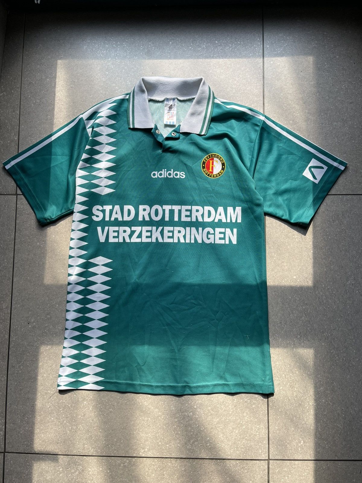 image of 1994 Adidas Feyenoord Vintage Green Soccer Jersey 90’S, Men's (Size Small)