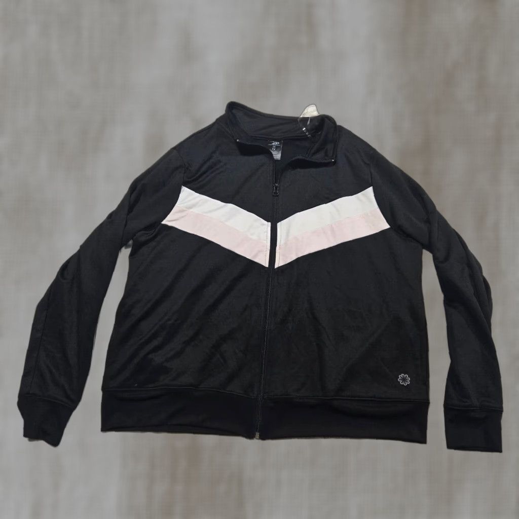 Pro Player Pro-player Jacket Shirt Large Adult Women Black Full Zip Hooded Coat 1X Plus Size Accents Zipper Long Sleeve Terry Acrylic Blend Size XL / US 12-14 / IT 48-50 - 1 Thumbnail