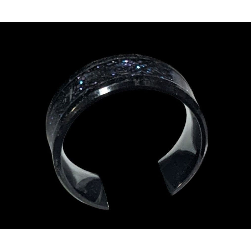 Other Gothic Black Stainless Steel Blue And Purple Glitter Inlay R Size ONE SIZE - 4 Thumbnail