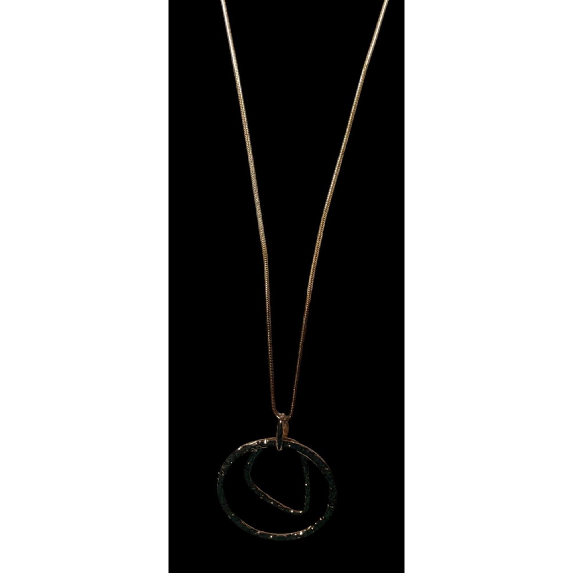 Other Brutalist Hammered Geometric Gold Tone Open Pendant Necklace Size ONE SIZE - 5 Thumbnail