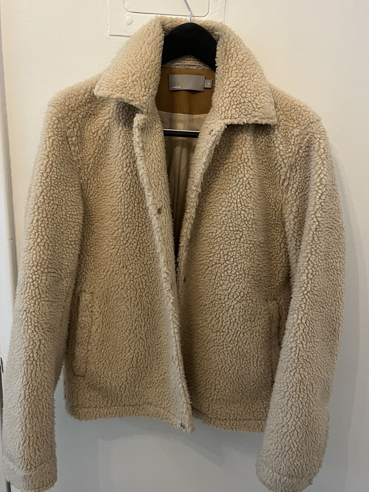 image of Vince Men’S Teddy Jacket Xs in Beige, Men's