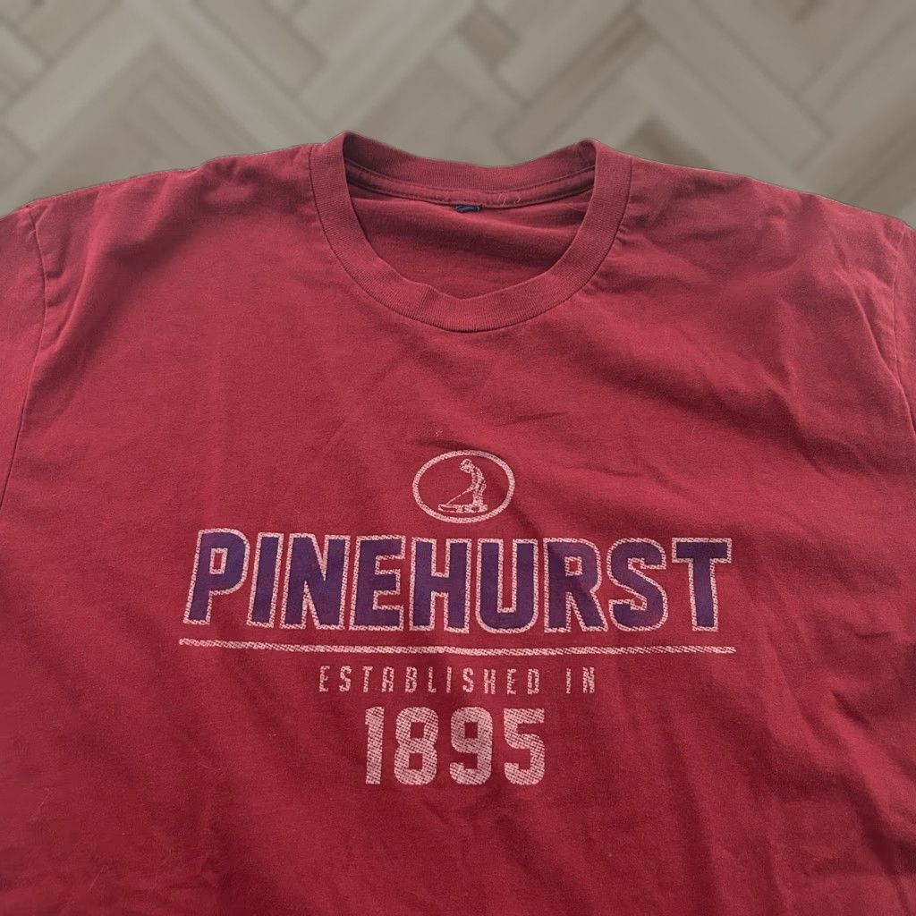 Vintage Pinehurst T-Shirt Men's Large Maroon Short Sleeve Red Size US L / EU 52-54 / 3 - 1 Thumbnail