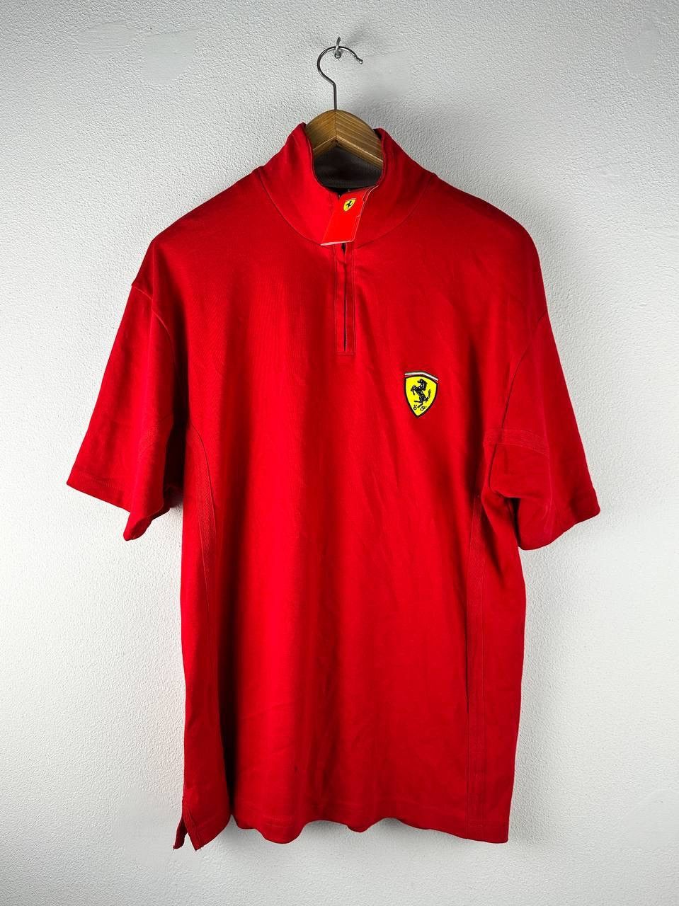 Ferrari × Vintage Ferrari Men Red Polo Sleeve Regular Cotton Collared 1/4 Zip Size US XXL / EU 58 / 5 - 1 Thumbnail