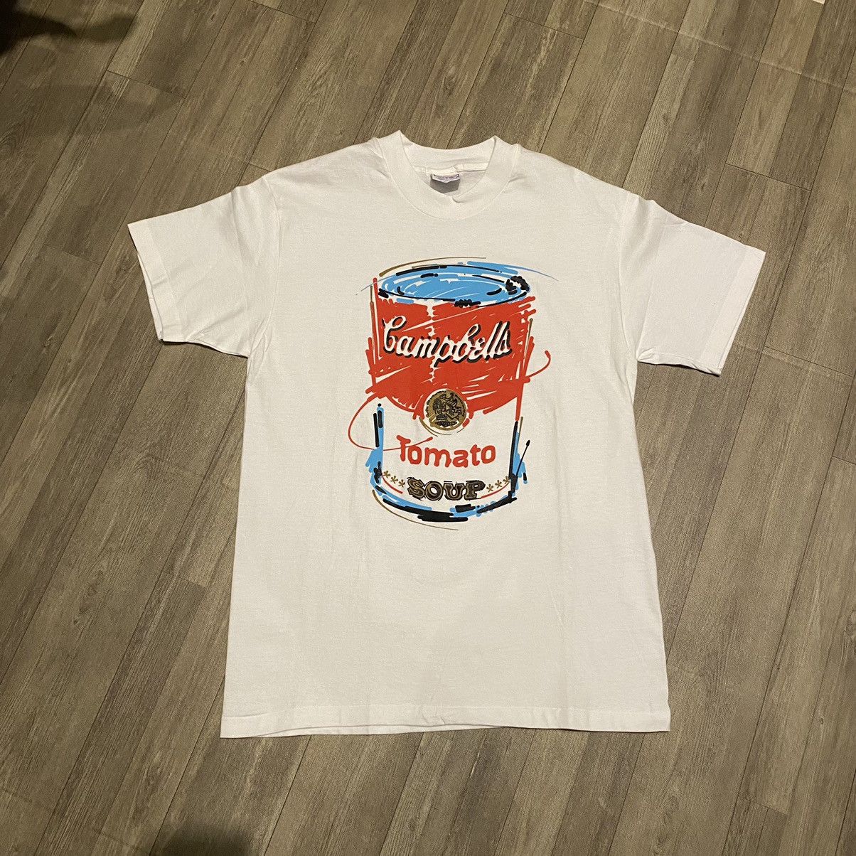 Andy Warhol × Vintage Vintage 90's Andy Warhol iconic tomato soup Tshirt Size US M / EU 48-50 / 2 - 1 Thumbnail