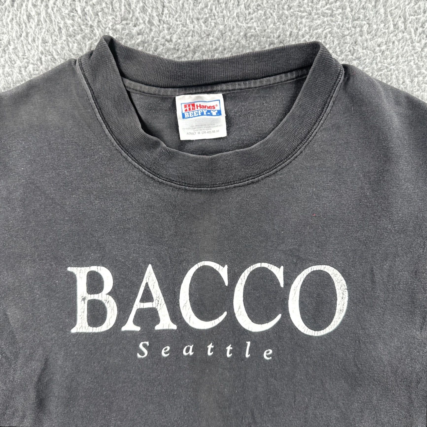 Hanes VINTAGE Hanes Beefy-T T-Shirt Adult Medium Black Short Sleeve Crew Neck Mens 90s City Classic Size US M / EU 48-50 / 2 - 5 Thumbnail