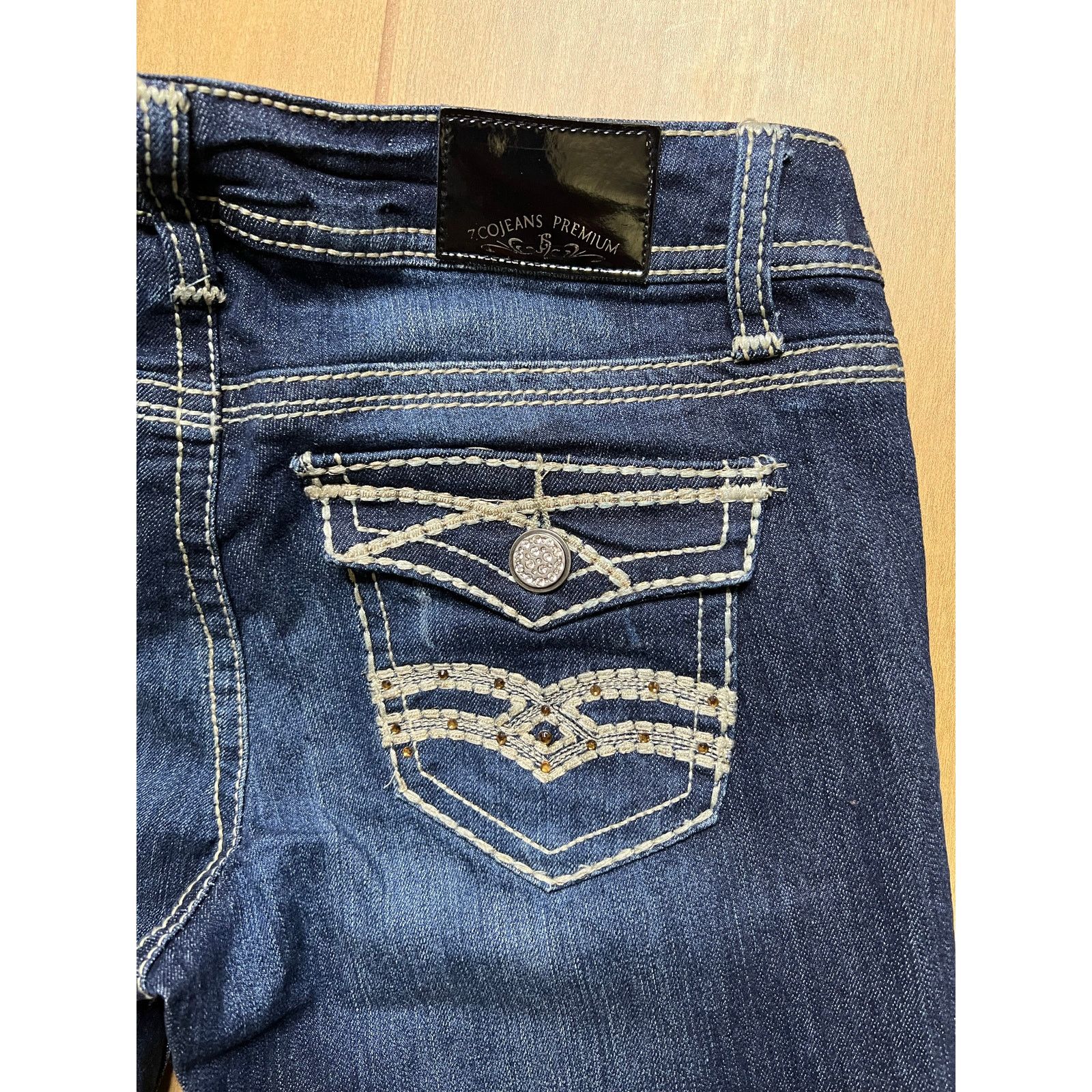 Vintage ZCO Jeans Premium Womens Size 7 Bootcut Flare Dark Wash Y2K Size 29" - 11 Thumbnail