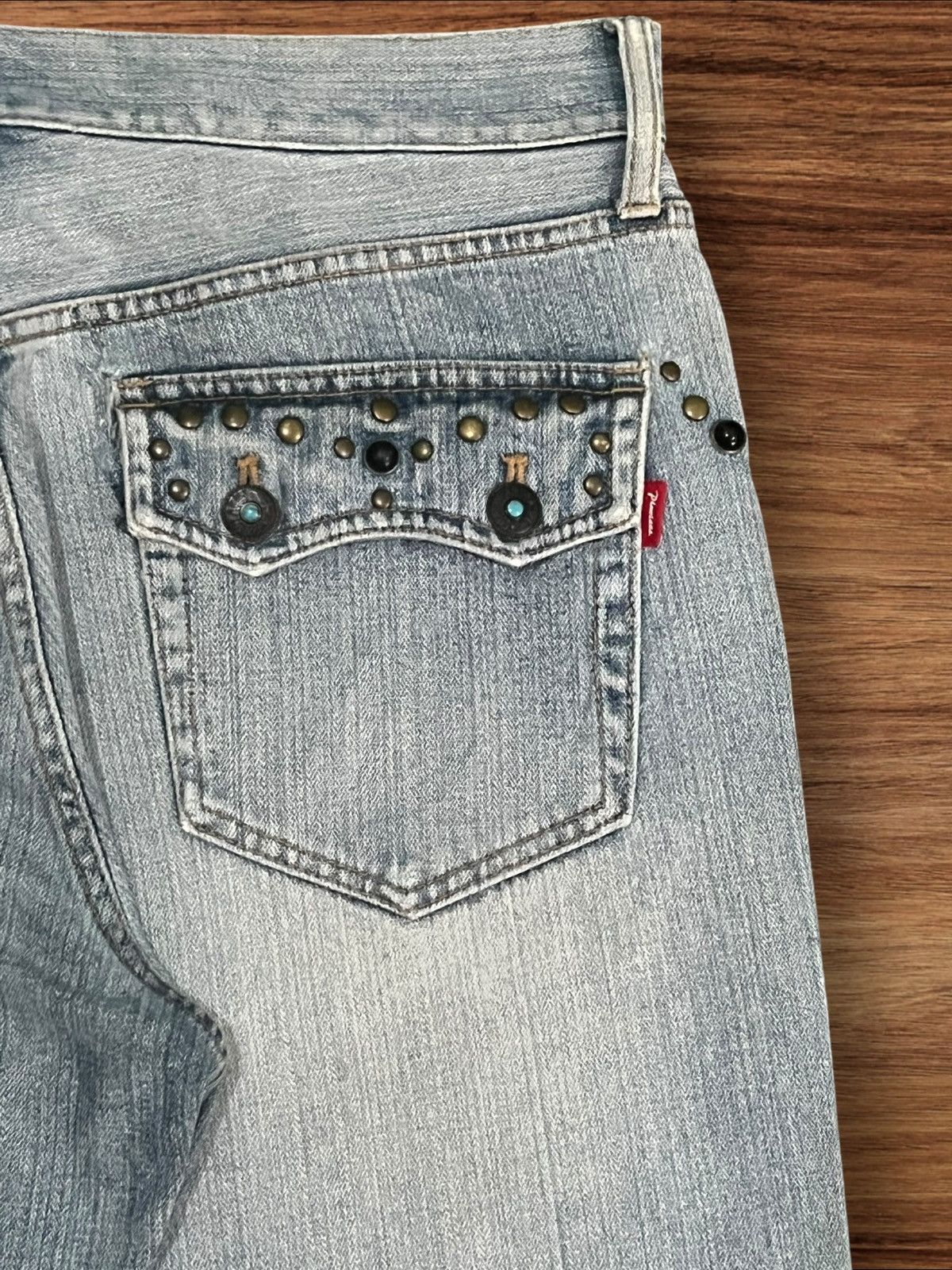 Le Grande Bleu (L.G.B.) ⚡️Sick⚡️Japanese Brand Pluvious Rhinestone Frayed Leg Jeans Size US 34 / EU 50 - 9 Thumbnail