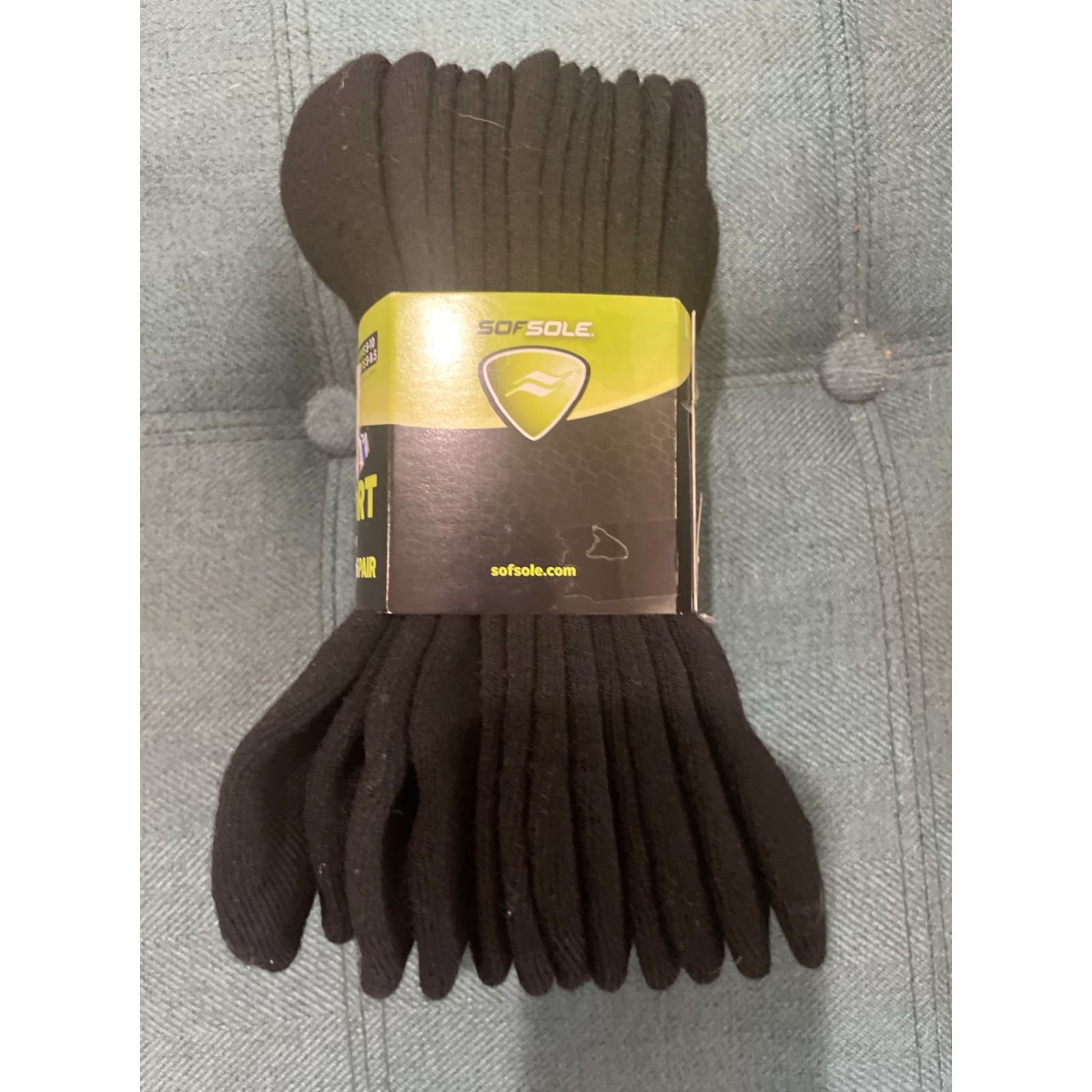 Vintage SofSole Cushion Comfort No Show Performance Socks 6-Pack Black Womens 5-10 Boys 5-9 Sneaker Socks Unisex Adults Casual Walking Breathable Solid Size ONE SIZE - 2 Thumbnail