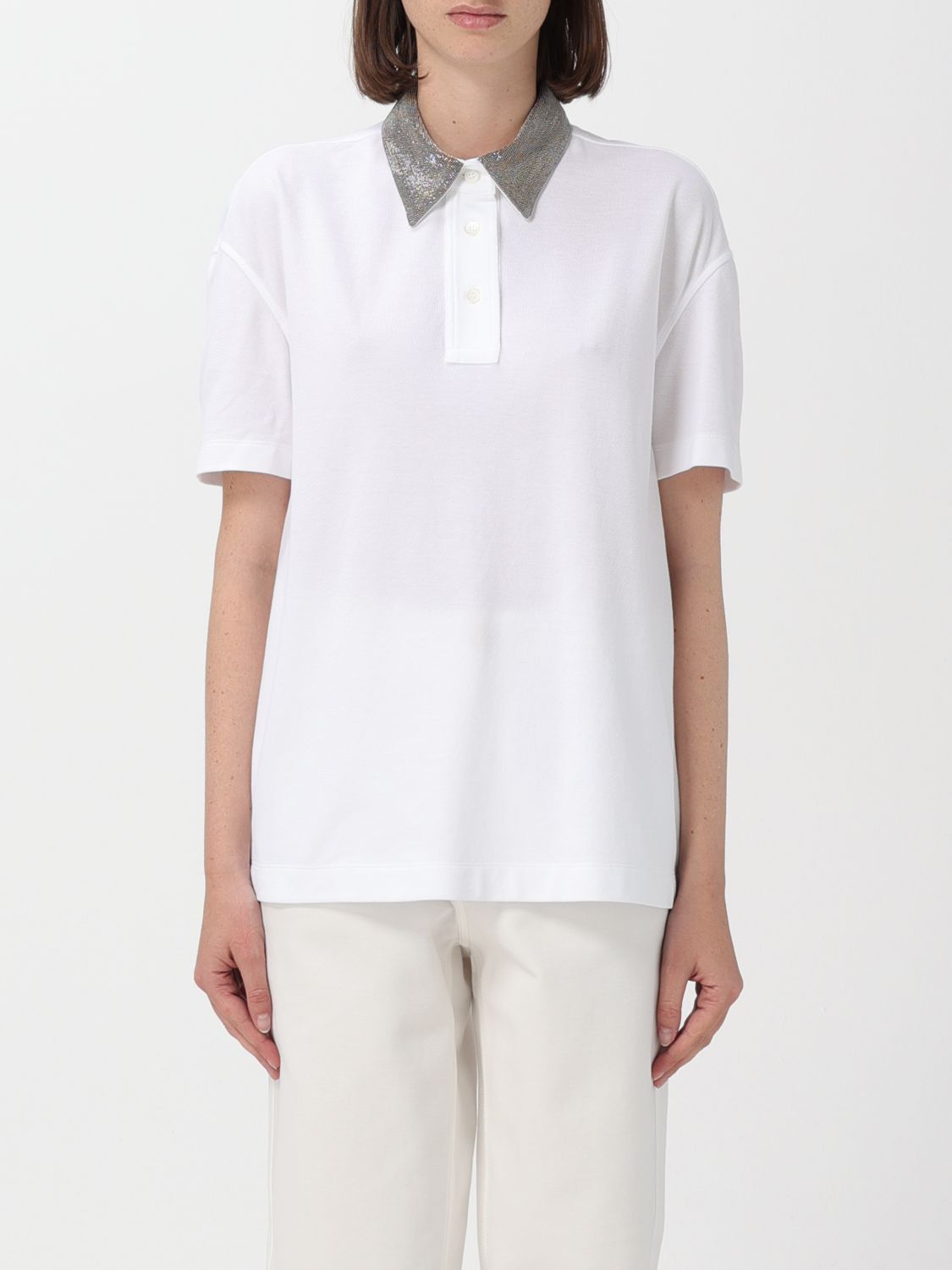 image of Brunello Cucinelli Polo Shirt Woman White, Women's (Size XL)