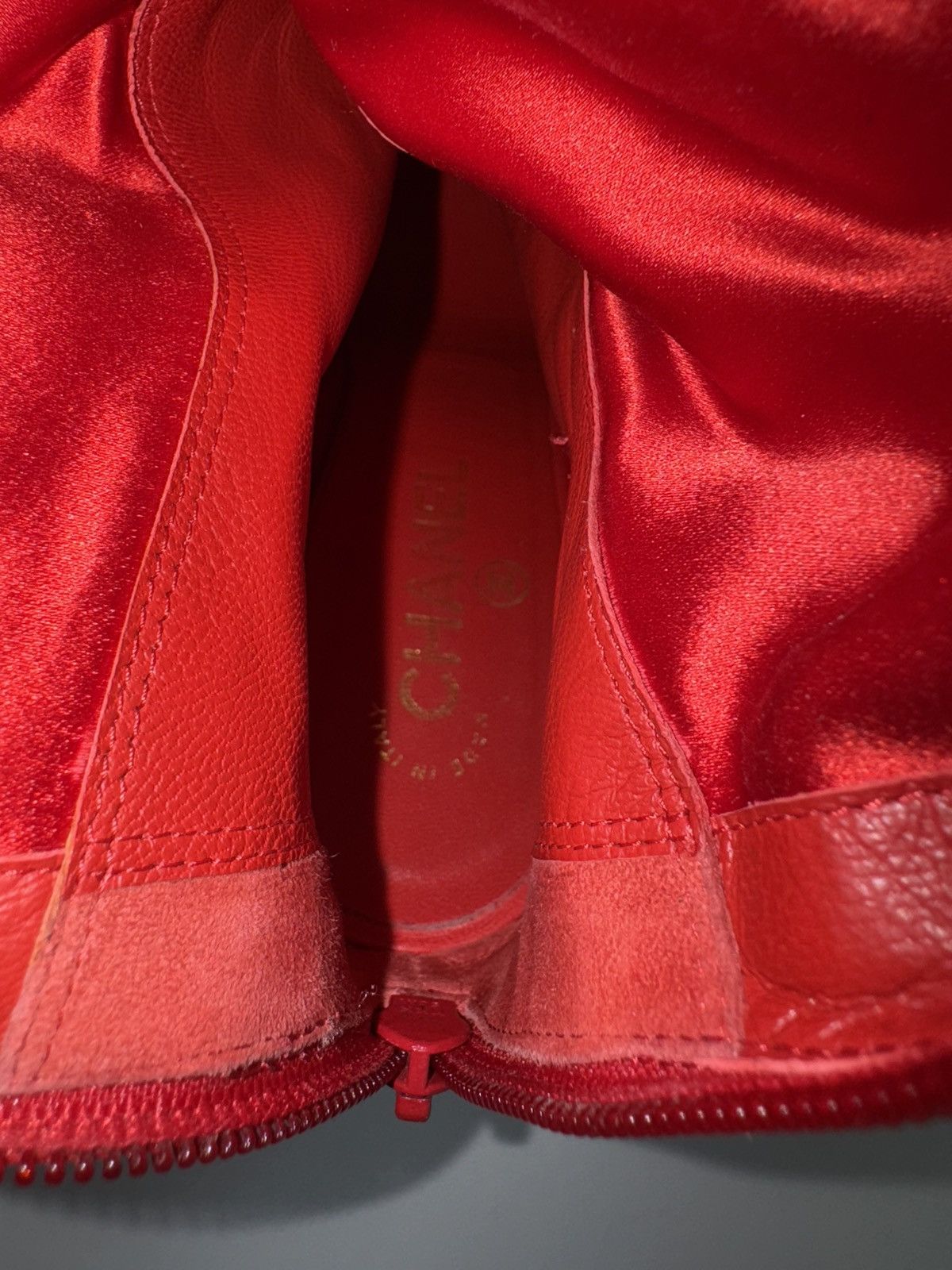 Chanel Chanel Paris Red Leather Over Knee Wadge Boots Avant Garde Size US 9 / IT 39 - 24 Thumbnail