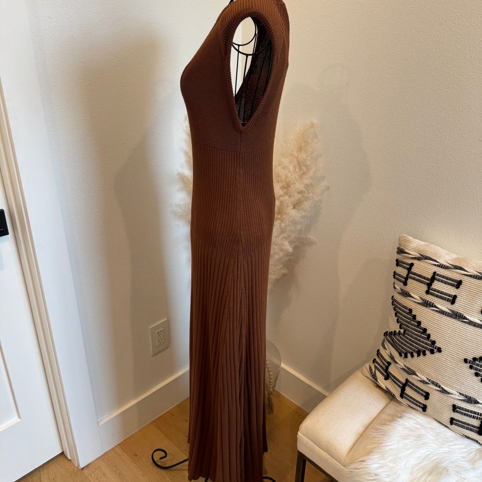 ba&sh BA&SH Essie Ribbed Knit Maxi Dress Bronze NWT Size 1-US4 Size S / US 4 / IT 40 - 5 Thumbnail