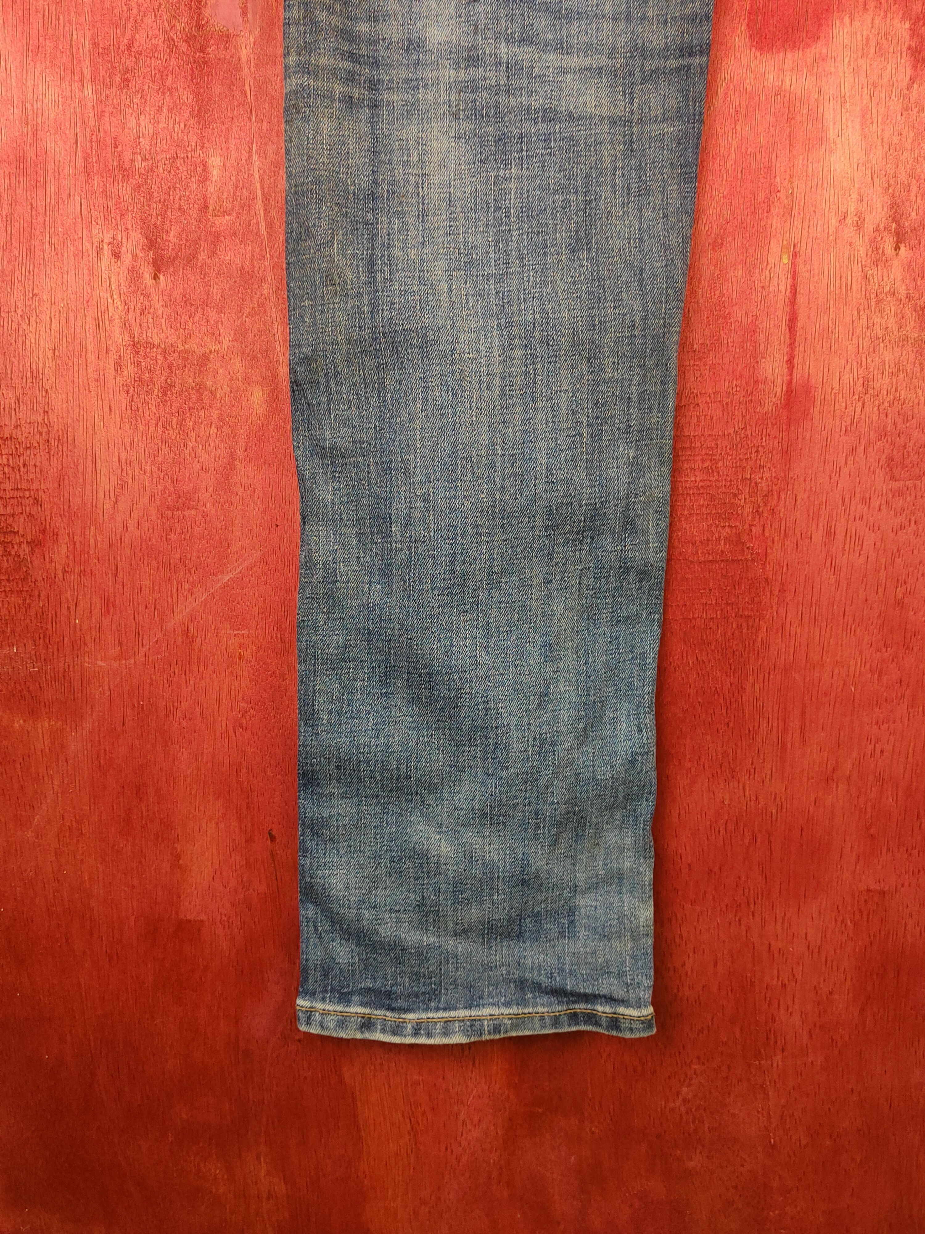 Japanese Brand Uniqlo Dark Blue Faded Distressed Ripped Jeans #S1777 Size US 33 - 10 Thumbnail