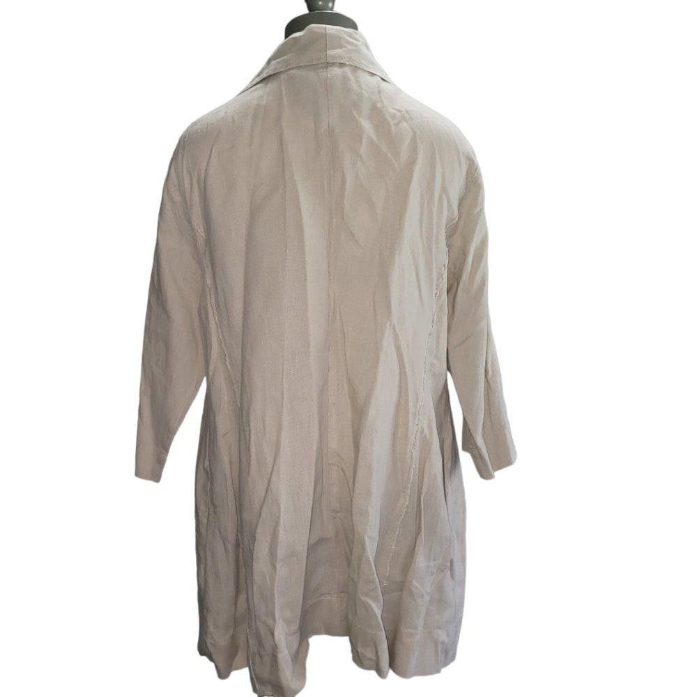 Designer CT399 Saint Tropez West Tan 100% Linen Ladies Jacket XL Size XL / US 12-14 / IT 48-50 - 4 Thumbnail