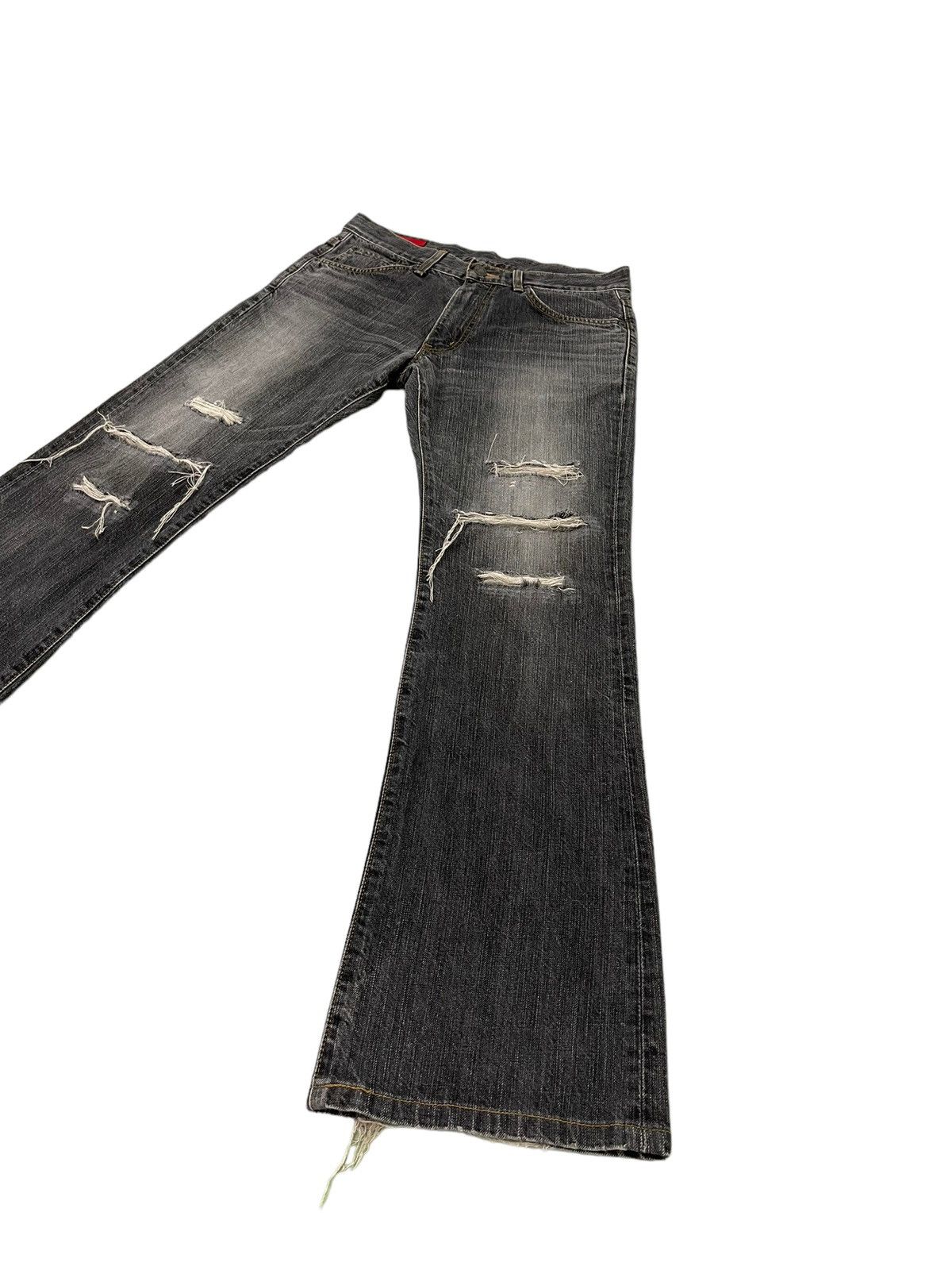Japanese Brand Flare Jeans Edwin Japan Faded Distress Boot Cut 6🟦2 Size US 31 - 3 Thumbnail