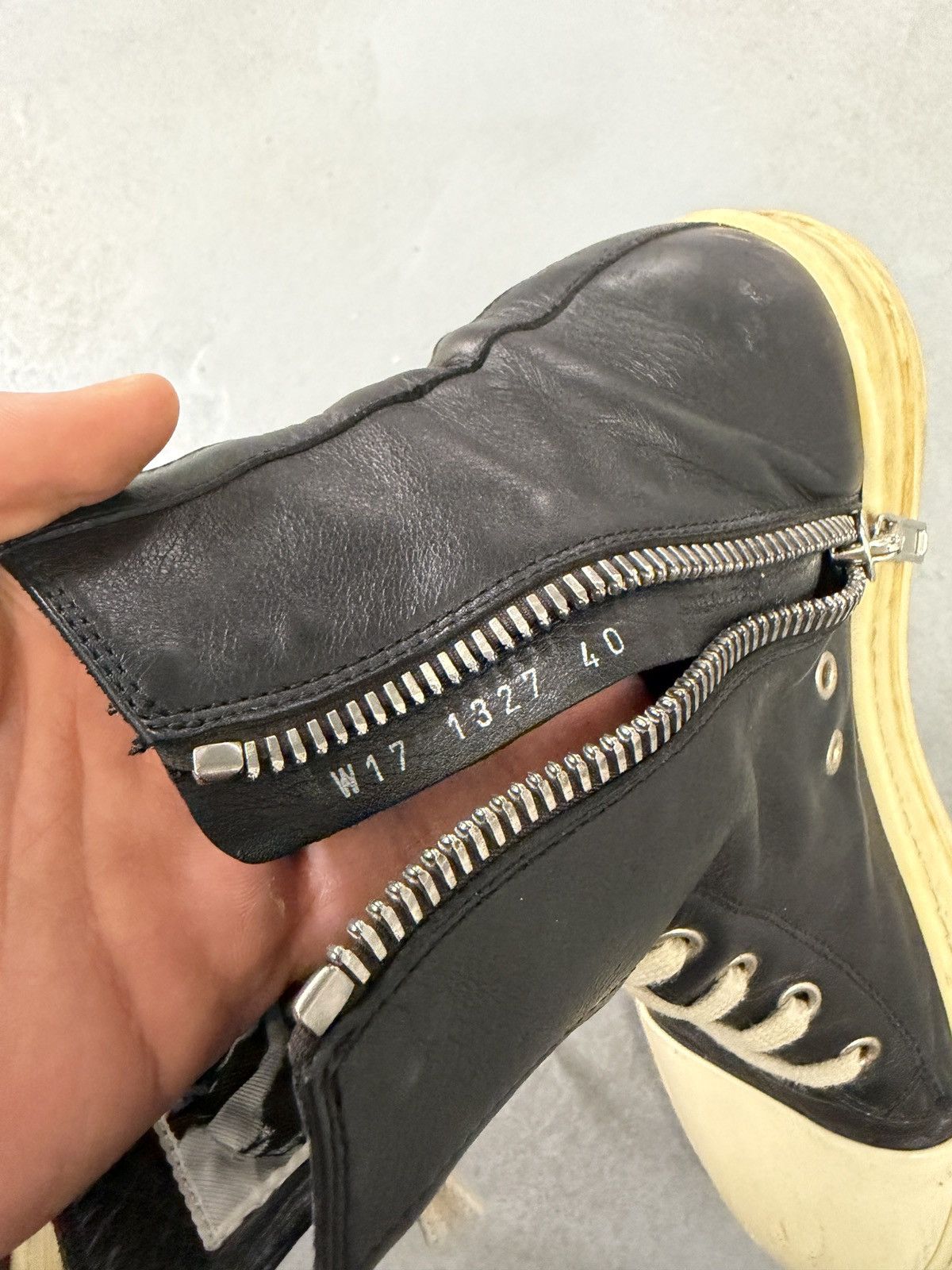 Rick Owens Rick Owens Mainline Leather Ramones High Top Sneakers Size US 7 / EU 40 - 13 Thumbnail