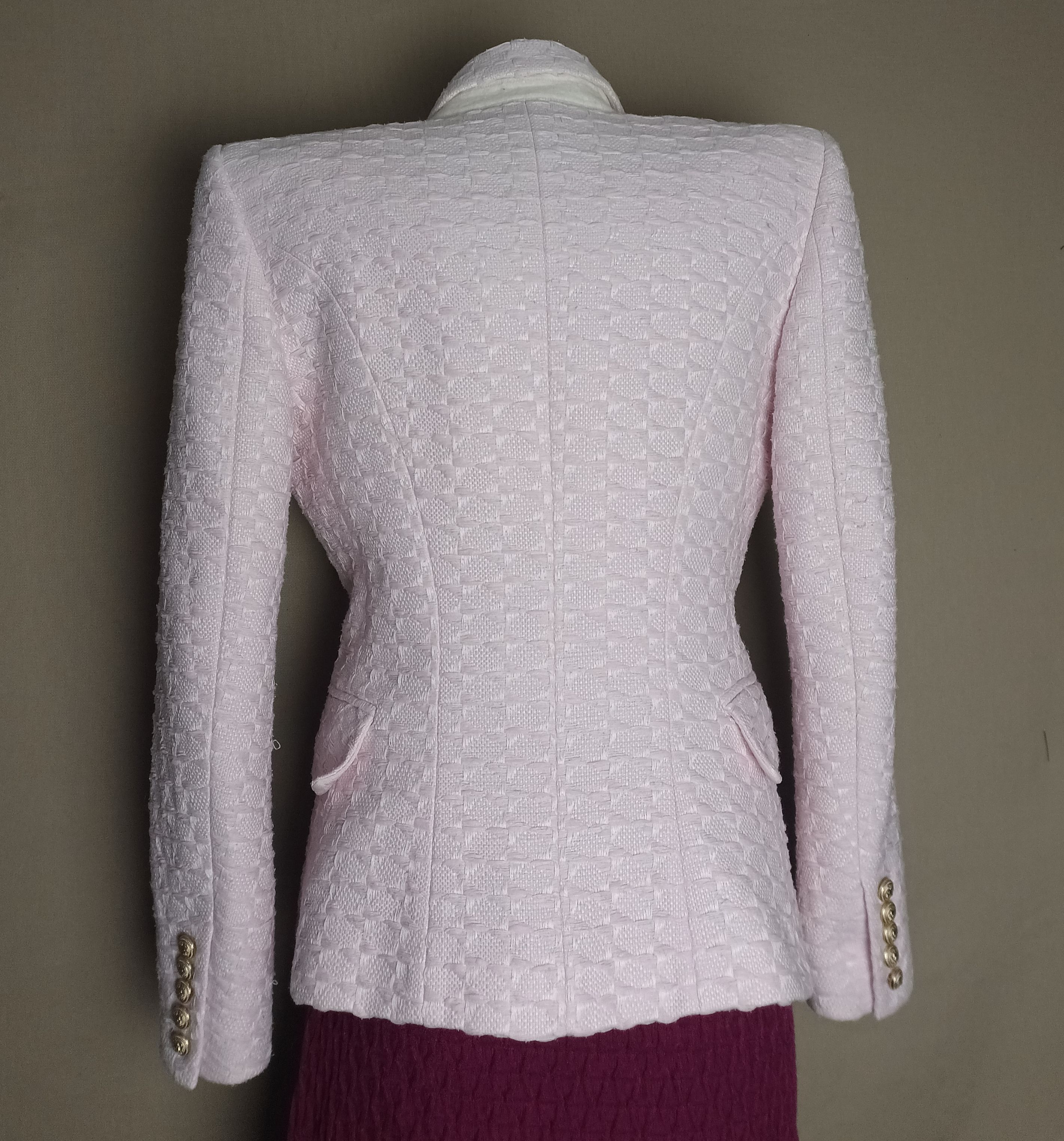 Balmain Balmain Pink Tweed Six Button Blazer Jacket EU40 Size M / US 6-8 / IT 42-44 - 7 Thumbnail