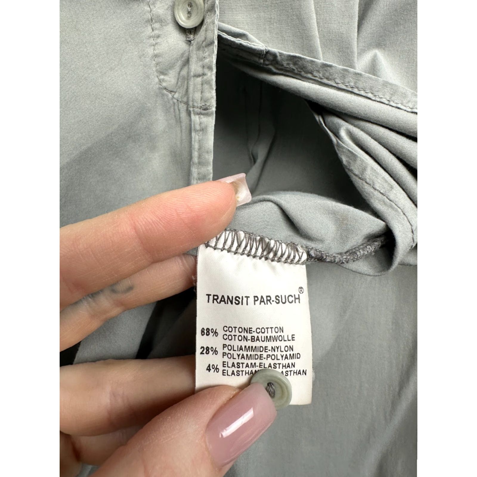 Vintage Transit Par Such Womens Long Sleeve Shirt Size 5 Gray Cotton Button-Up Size S / US 4 / IT 40 - 6 Thumbnail