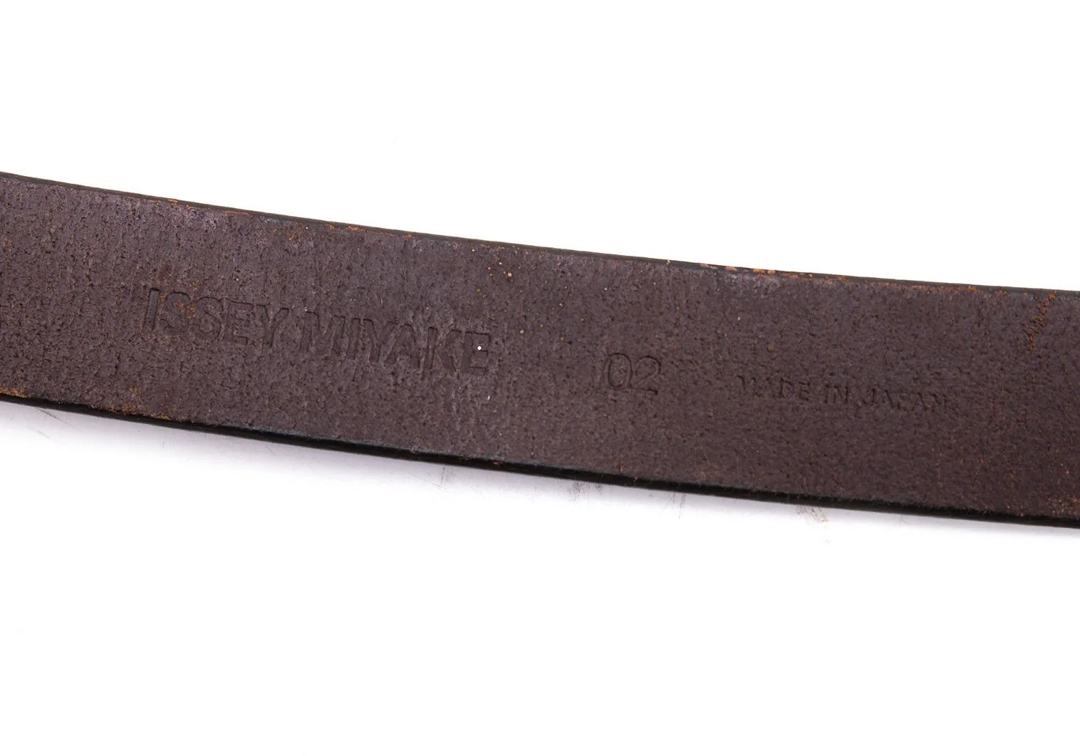 Issey Miyake Leather Embossed Line Belt in Brown Size ONE SIZE - 11 Thumbnail