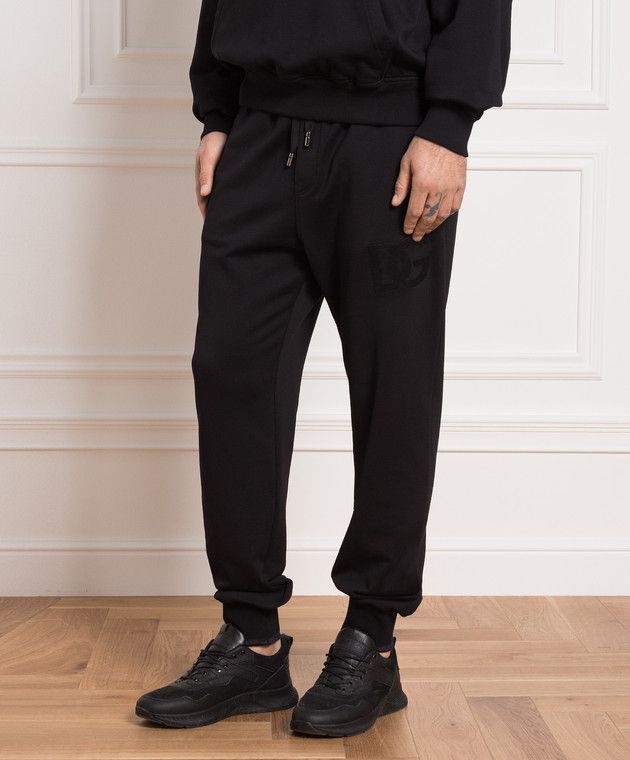 Dolce & Gabbana o1y0125 Embroidered Logo Jogger & Sweatpant in Black Size US 32 / EU 48 - 4 Thumbnail