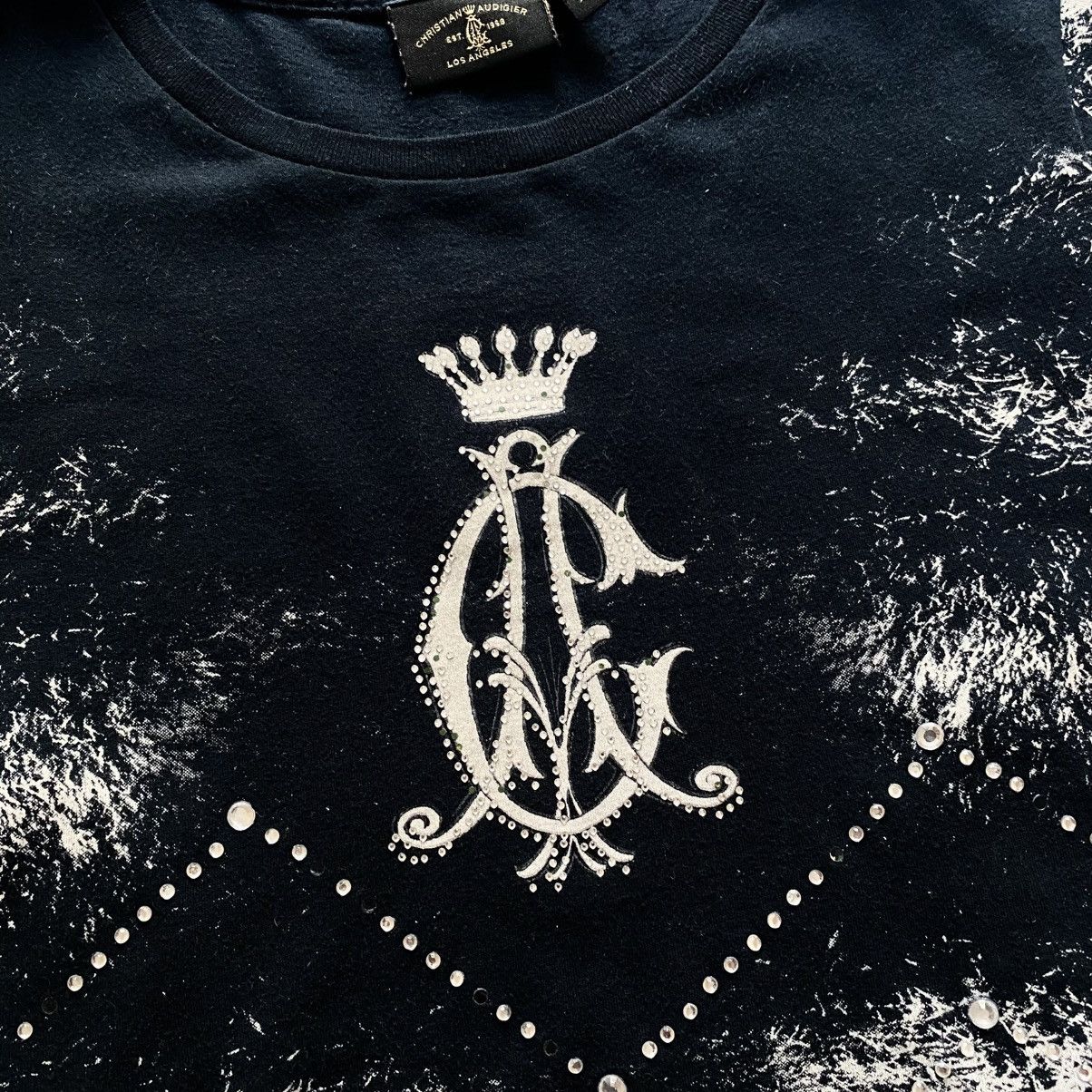 Christian Audigier Y2K Christian Audigier Ed Hardy Tank Top Rhinestones Rare Size L / US 10 / IT 46 - 4 Thumbnail