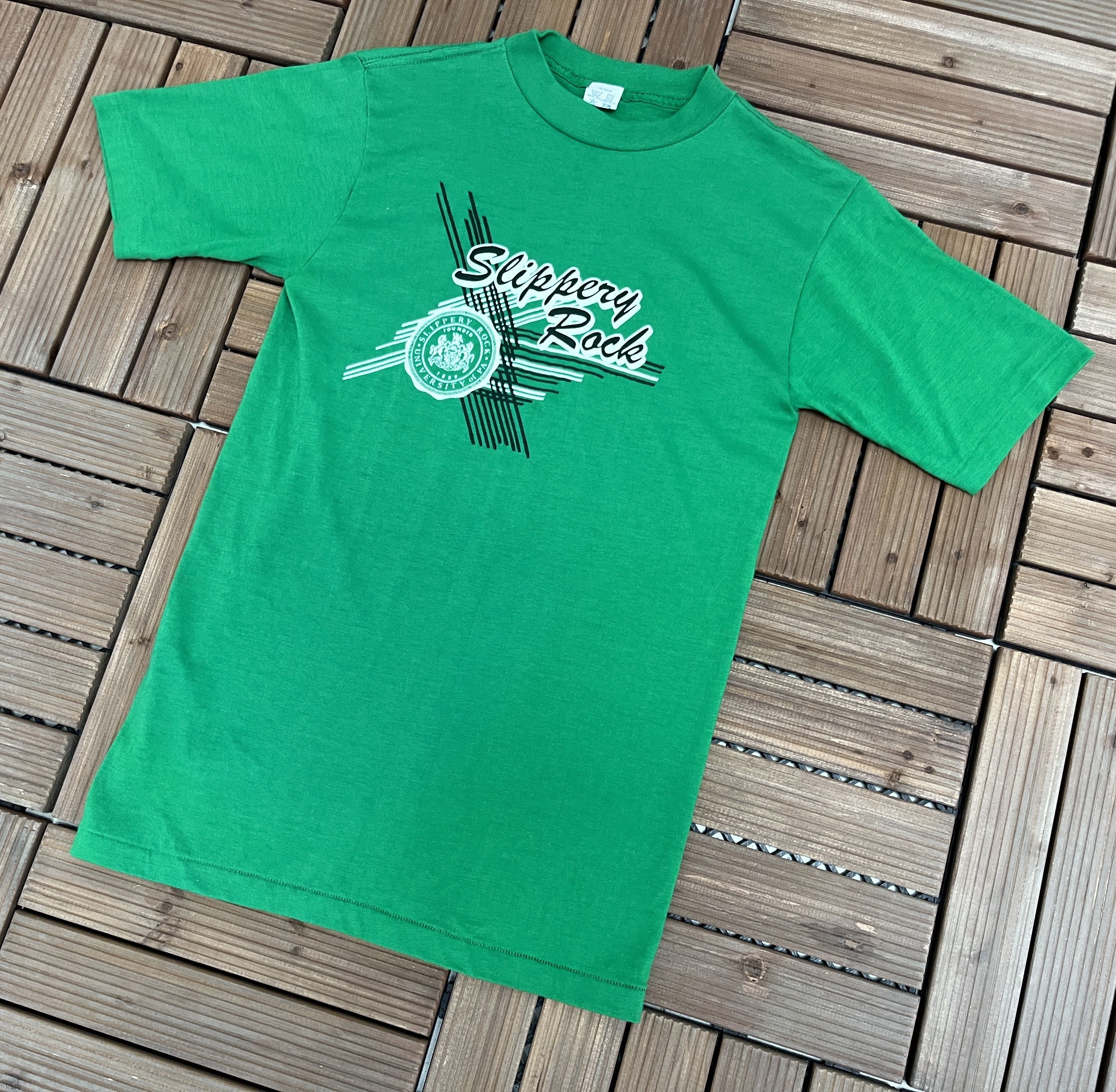Vintage Slippery Rock University Vintage Green T-Shirt Tee Size US M / EU 48-50 / 2 - 3 Thumbnail