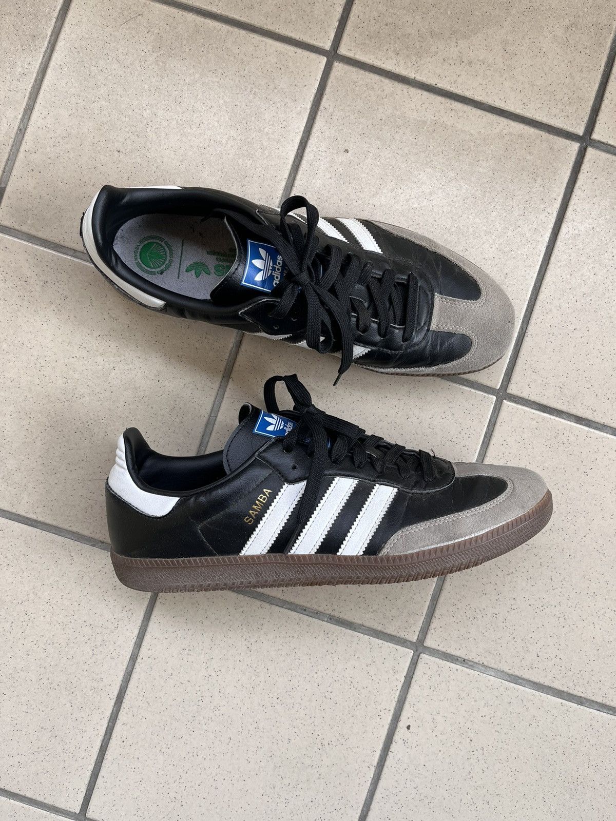 Adidas  Streetwear  Vintage Adidas Samba Vegan Black Gum Casual Beige  Trainers Blokecore | Grailed