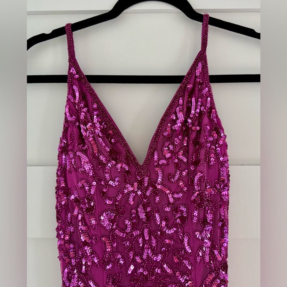 Other Primavera Couture Magenta Sequin Gown Size XS / US 0-2 / IT 36-38 - 2 Thumbnail