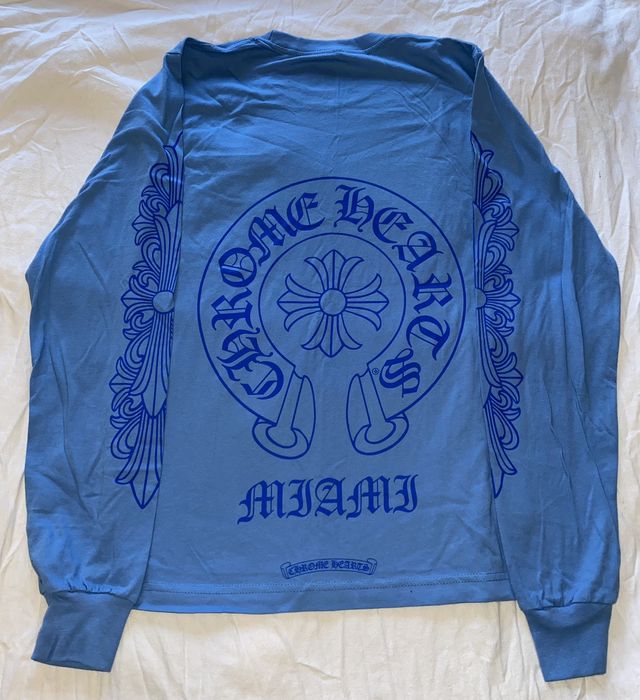 Chrome Hearts Chrome Hearts baby blue Miami exclusive long sleeve shirt ...