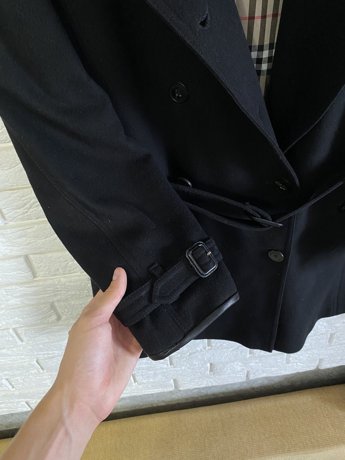 Burberry BURBERRY London Black Wool/Cashmere Belted Coat Size M / US 6-8 / IT 42-44 - 4 Thumbnail