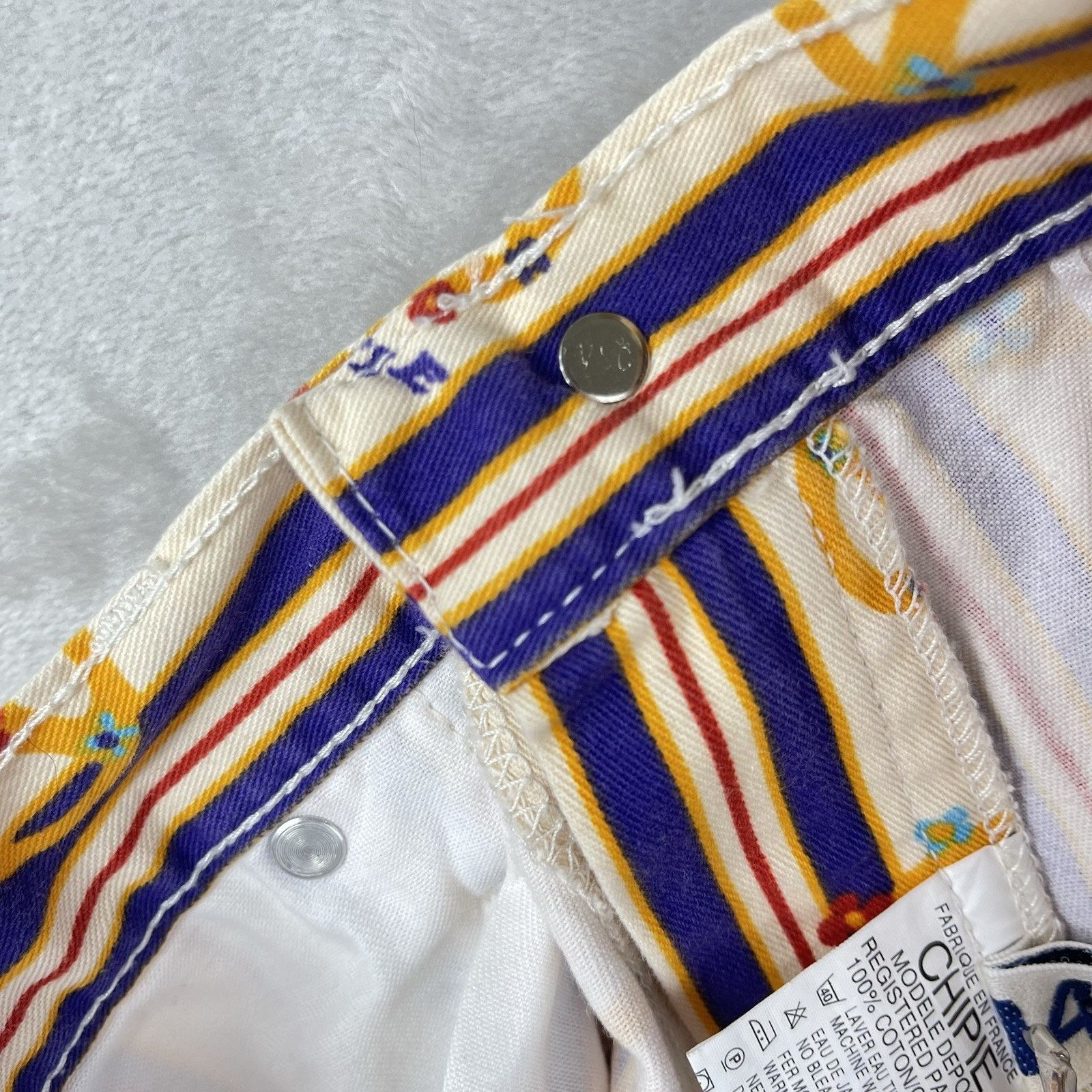Other Rare Vtg 90s Chipie French Designer Flare Pants Peace Sign Size US 30 / EU 46 - 13 Thumbnail