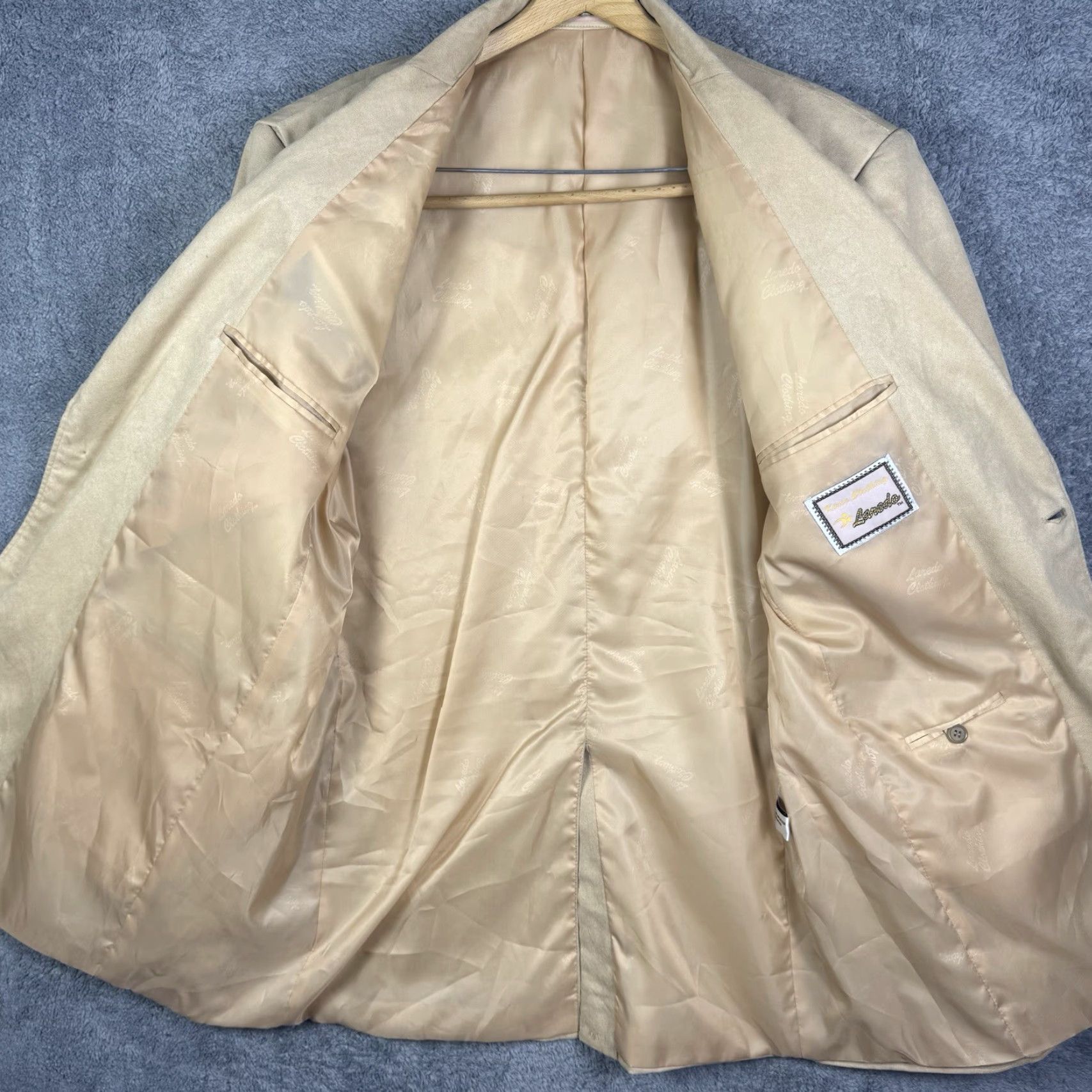 Vintage VINTAGE Laredo Blazer Mens 46L Suede Western Rockabilly Cowboy Beige Disco Blazer Shirt Size 46R - 4 Thumbnail