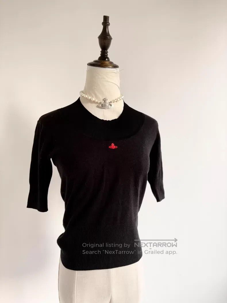 Vivienne Westwood Vivienne Westwood Gray-Black Saturn Short Sleeve Knit Top Size M / US 6-8 / IT 42-44 - 2 Thumbnail