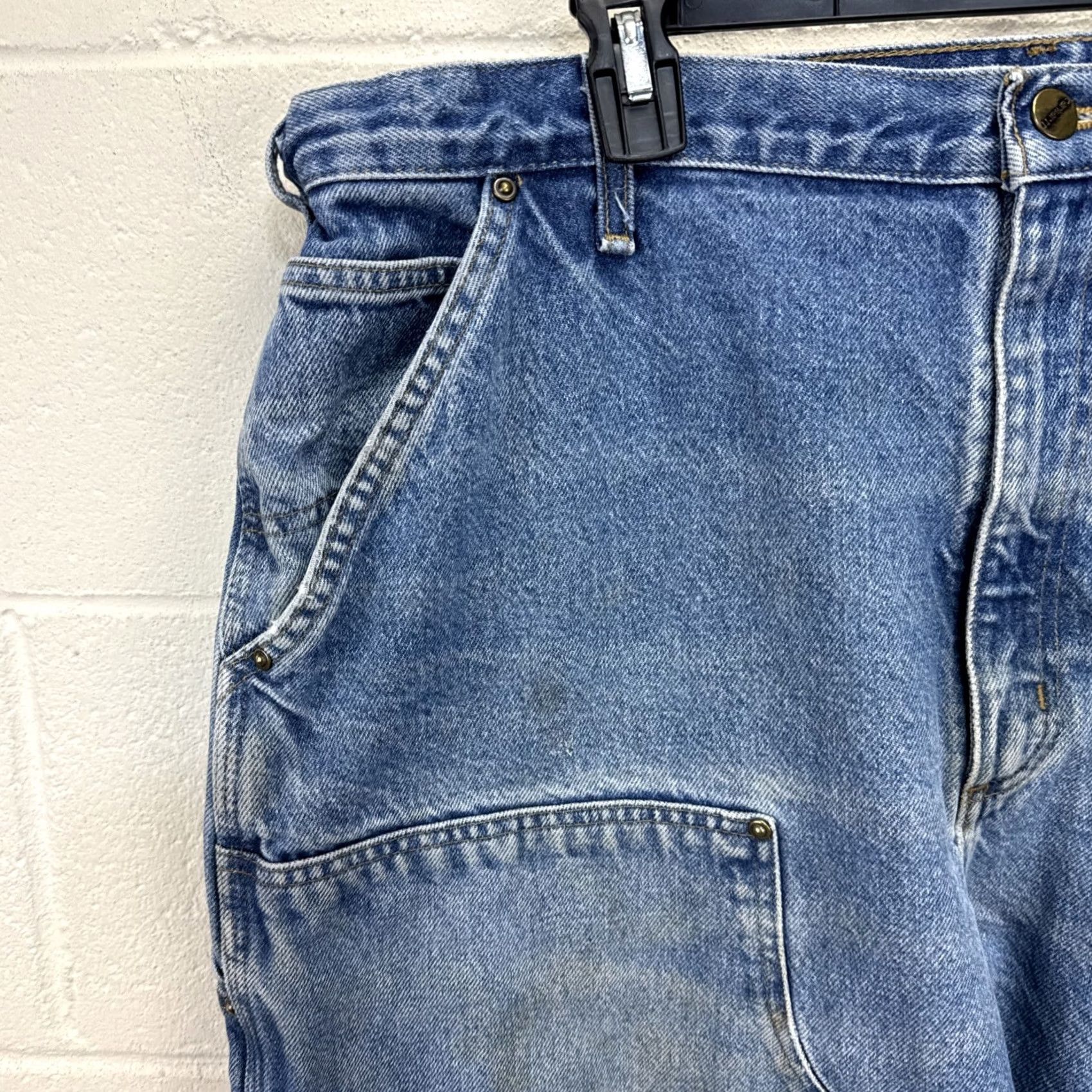 Carhartt VINTAGE Carhartt Jeans Men 40x30 DST Dungaree Fit Carpenter Double Knee Blue Work Size US 40 / EU 56 - 2 Thumbnail