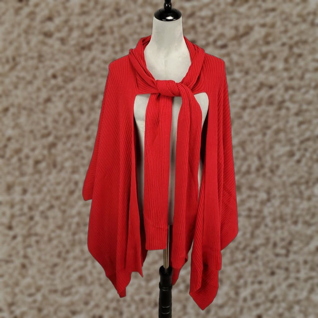 Vintage Chicos Cardigan Womens Regular Size S Red Knit Open Kimono Sleeve Twist Open Accents Casual Cardigan Sweater Size S / US 4 / IT 40 - 1 Thumbnail